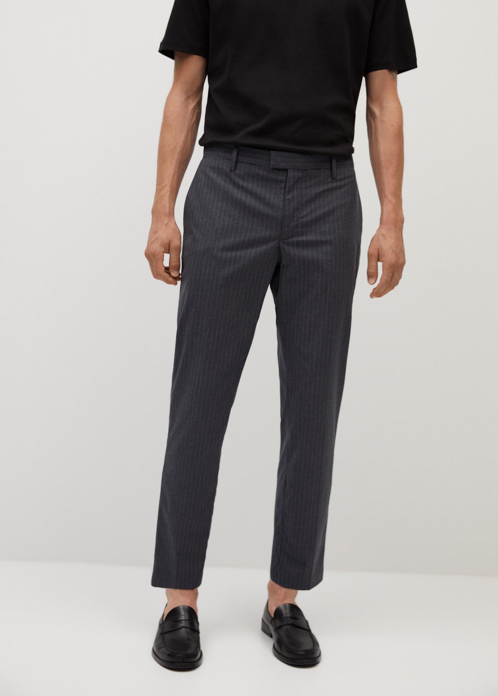 Camisa traje slim fit algodón popelín - Plano medio