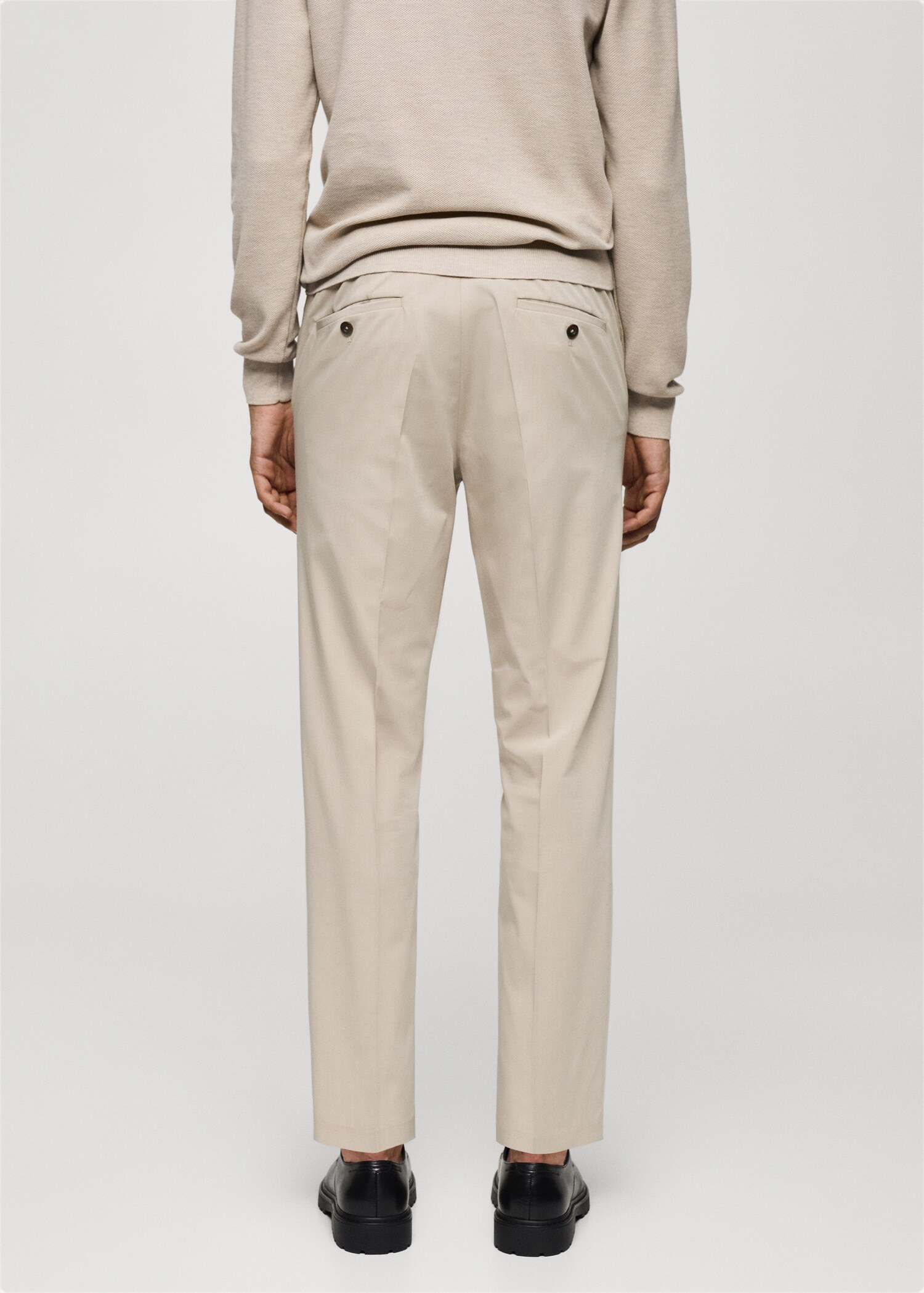 Stretch fabric slim-fit trousers - Reverse of the article