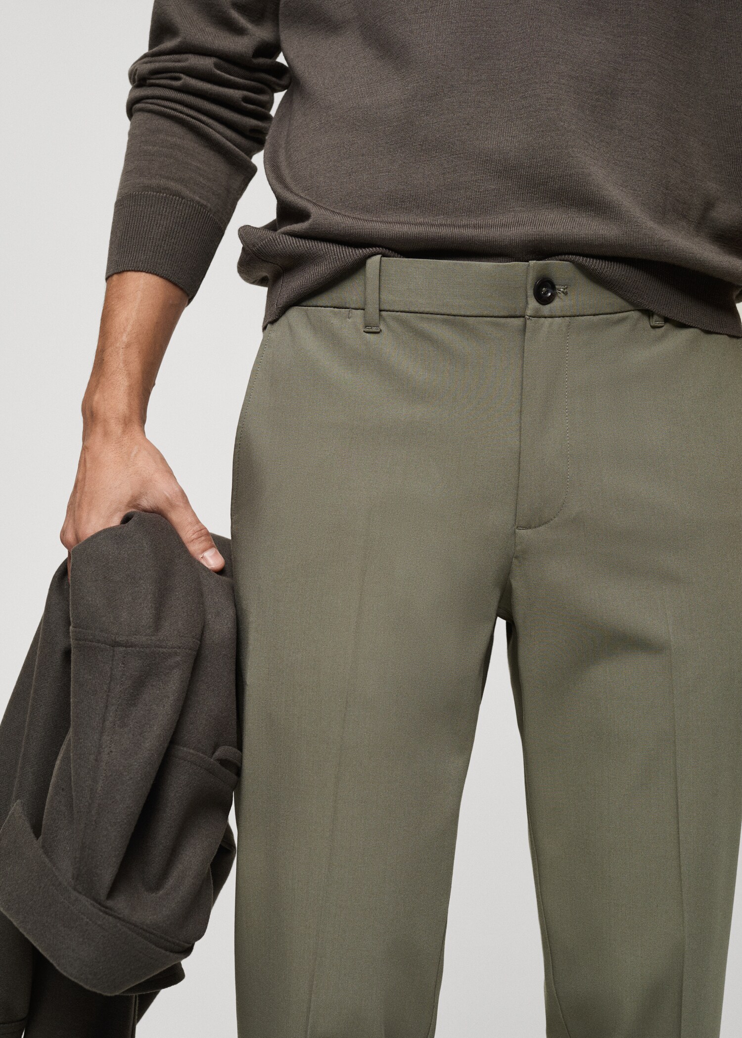 Stretch fabric slim-fit trousers - Details of the article 1