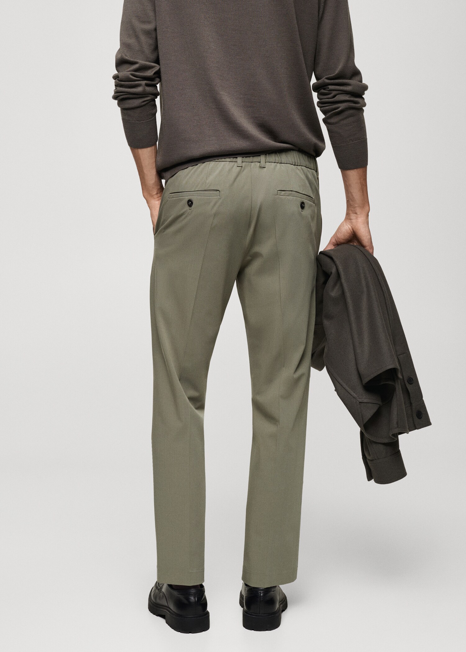 Stretch fabric slim-fit trousers - Reverse of the article