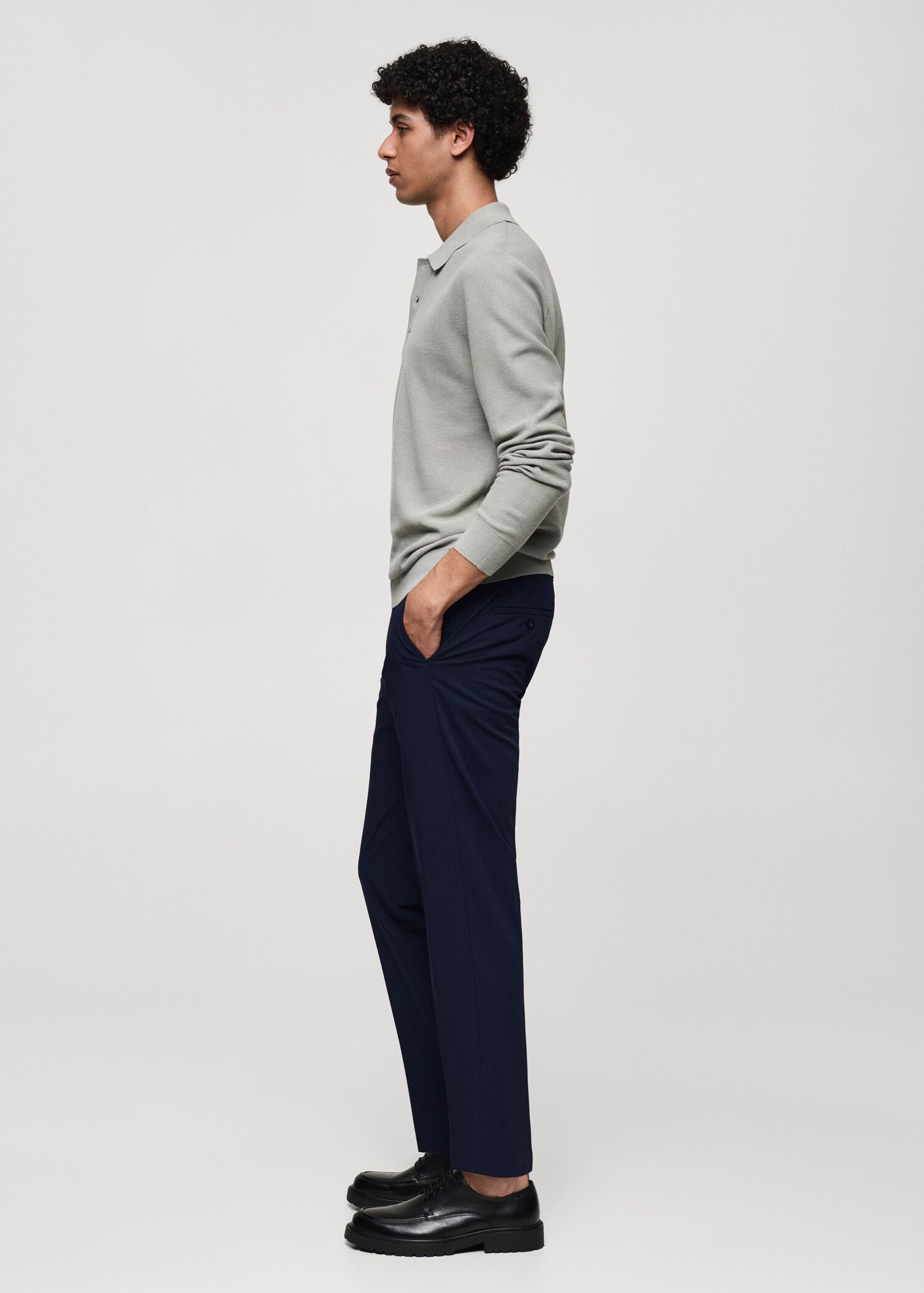 Stretch fabric slim-fit trousers - Details of the article 2