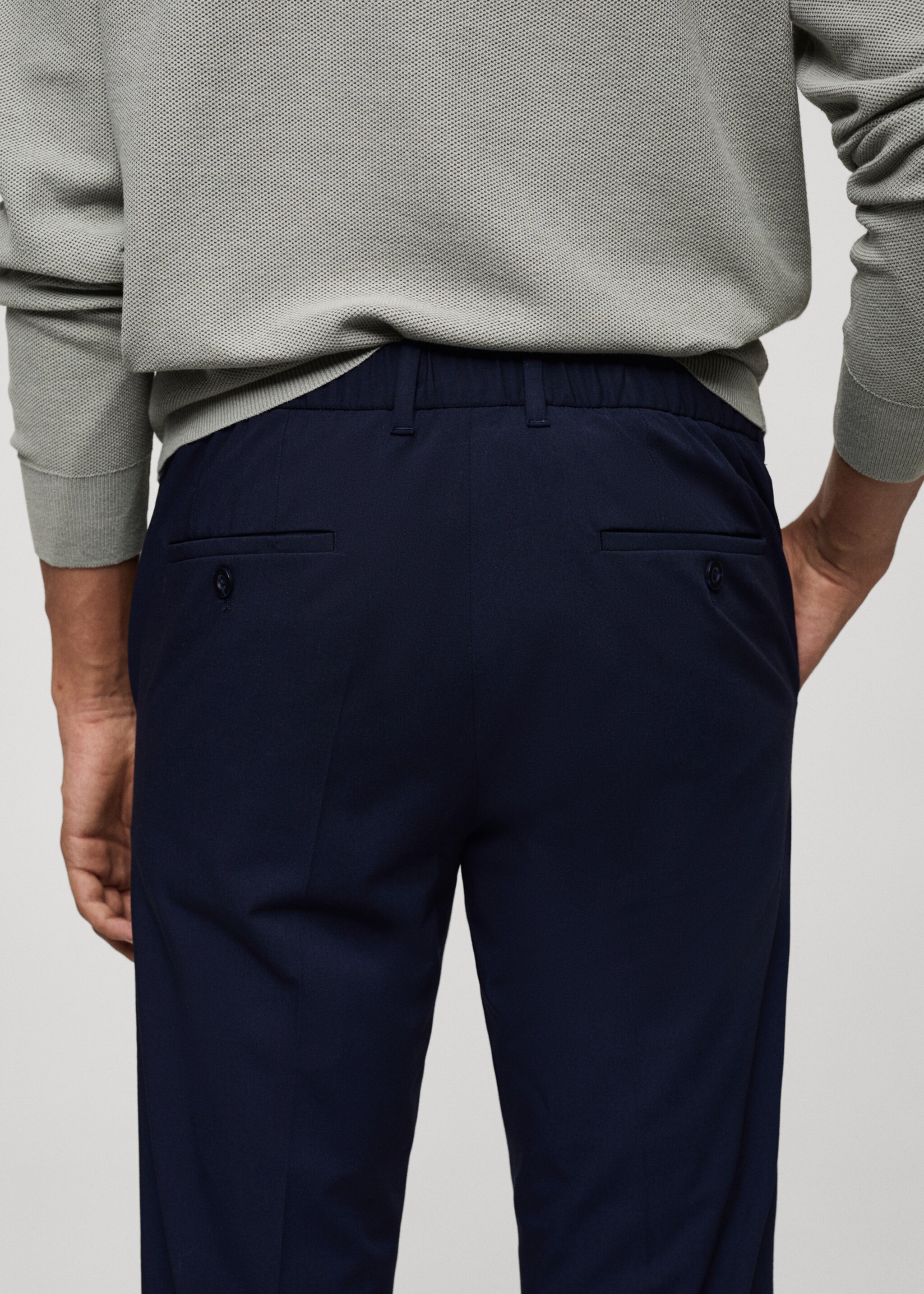 Pantalón slim fit comfort stretch - Detalle del artículo 6, Azul marino oscuro. Ref: 77014436-00.