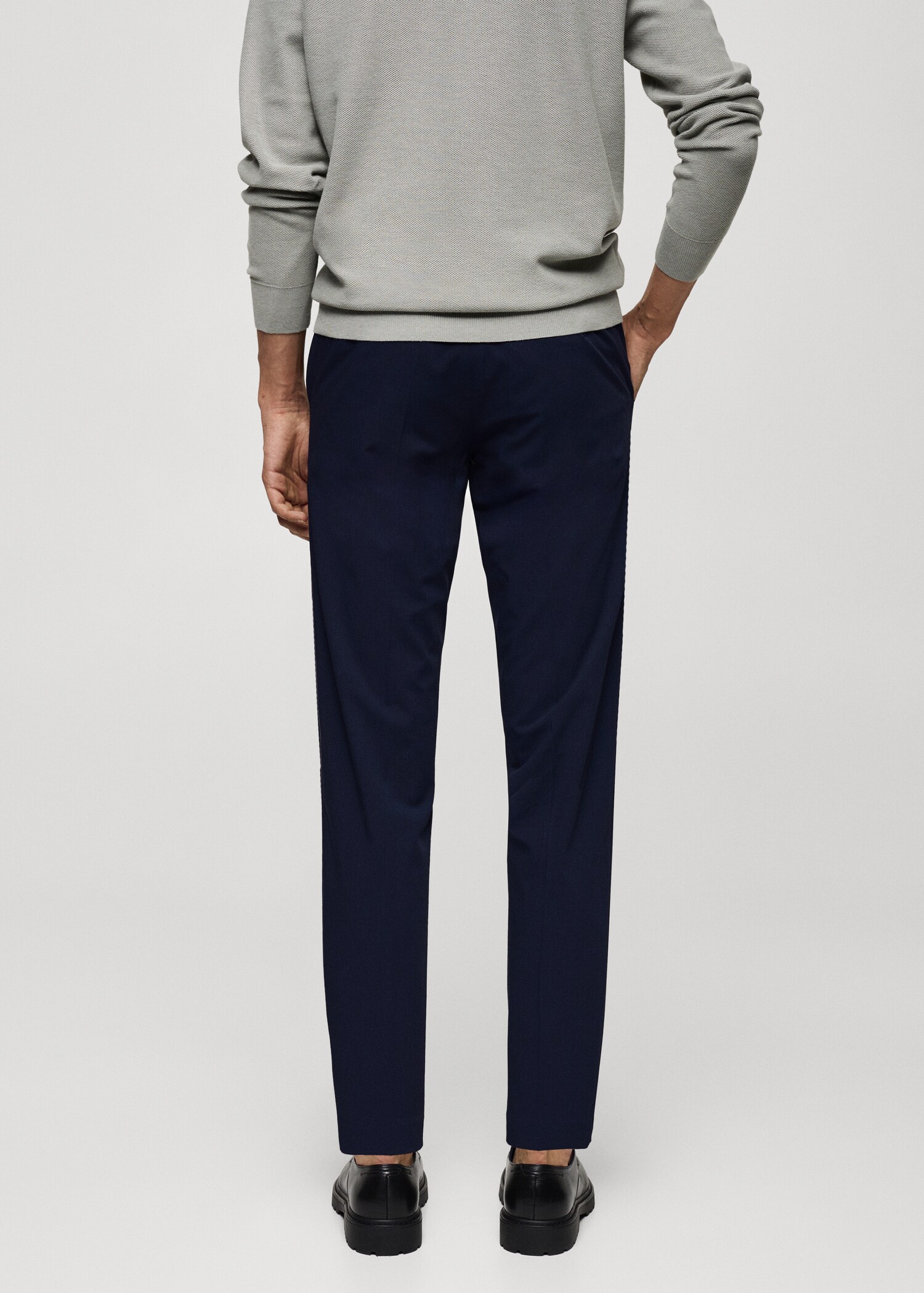 Stretch fabric slim-fit trousers - Reverse of the article