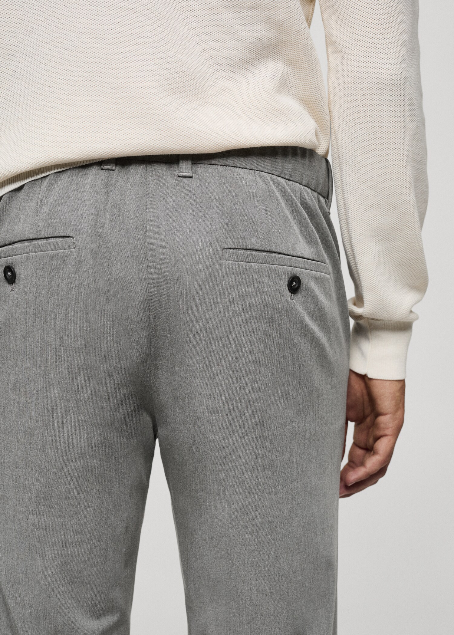 Stretch fabric slim-fit trousers - Details of the article 6
