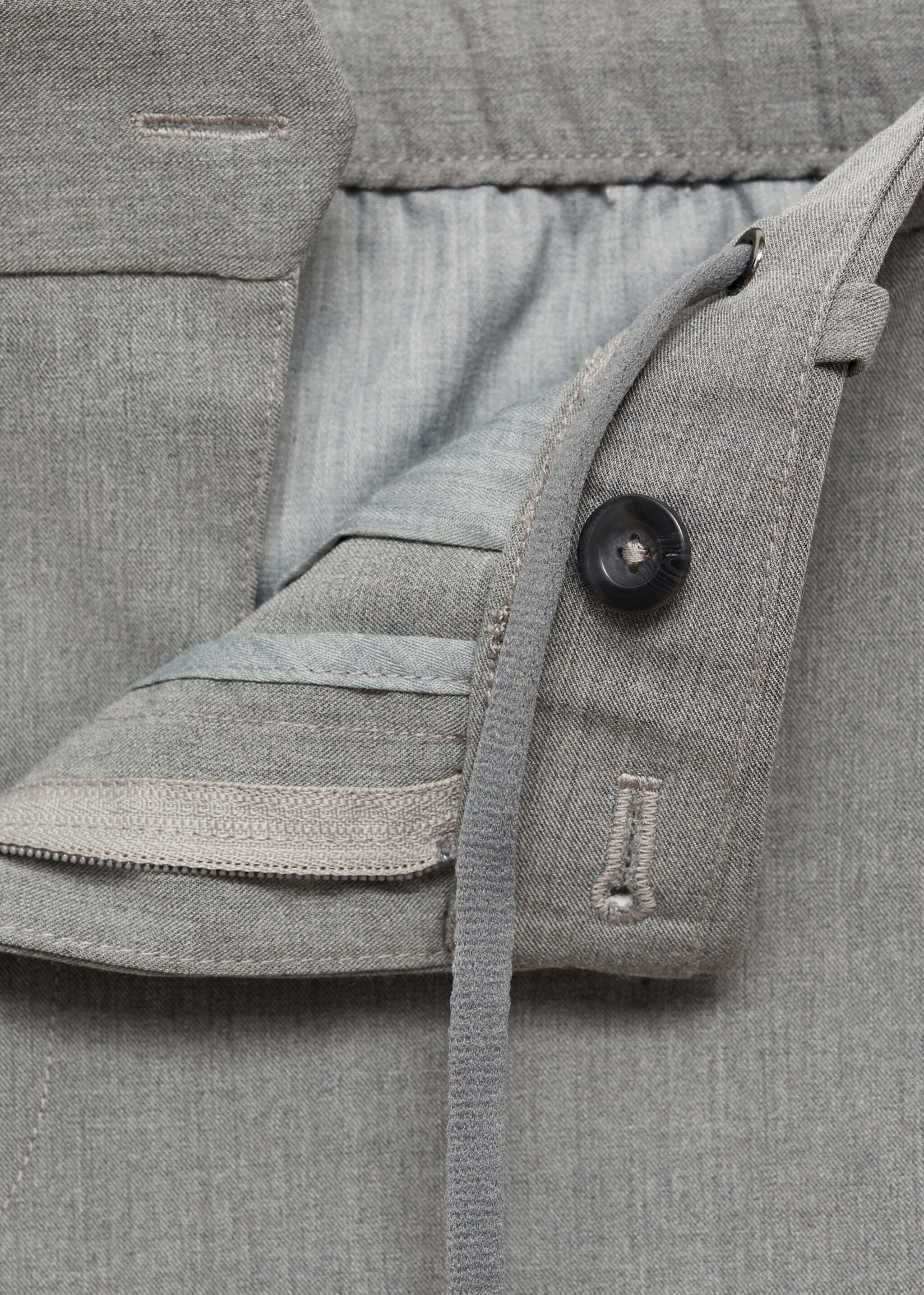 Comfort stretch slim-fit broek - Detail van het artikel 8, Grijs. Ref: 77014436-00.