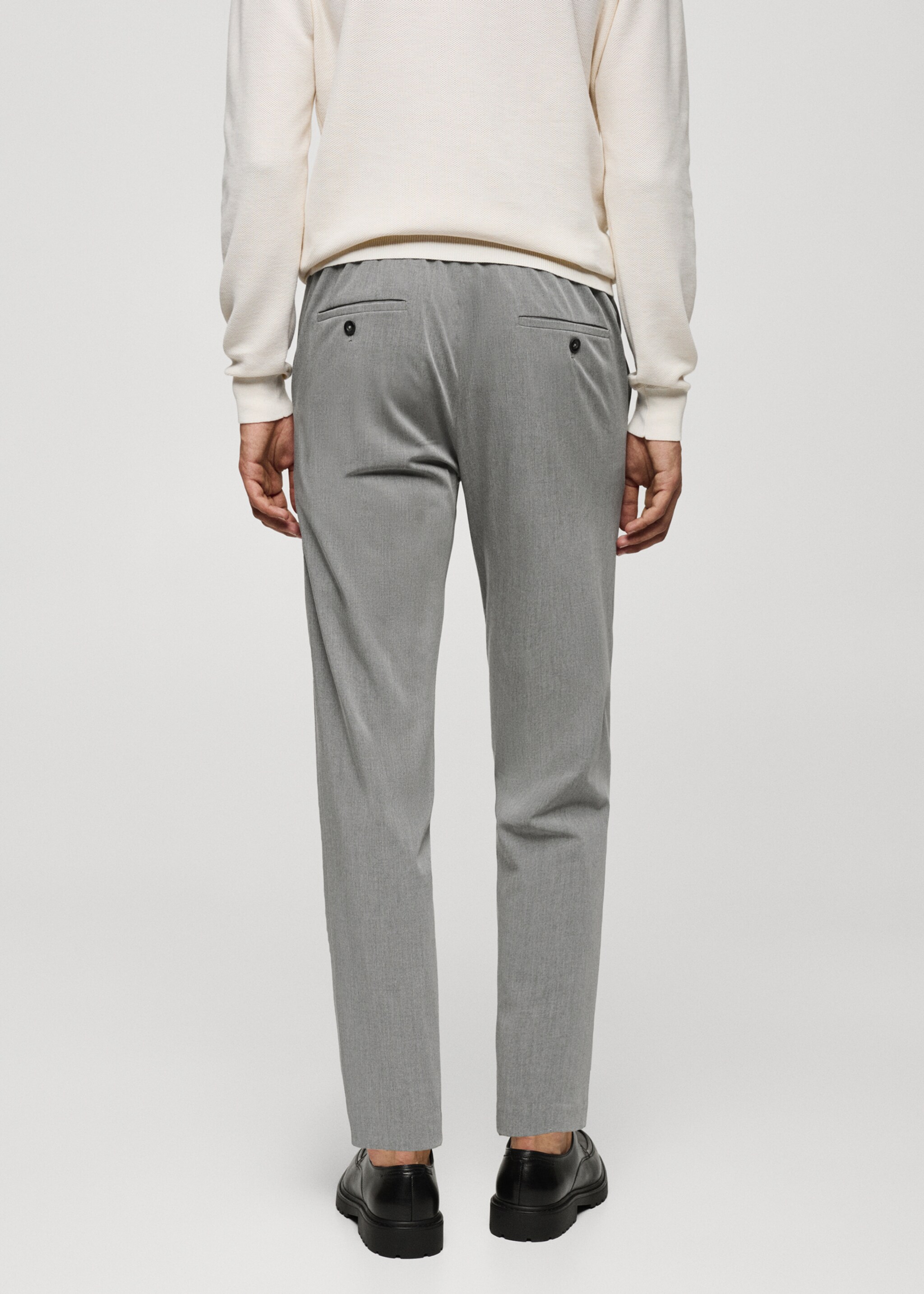 Comfort stretch slim-fit broek - Achterkant van het artikel, Grijs. Ref: 77014436-00.