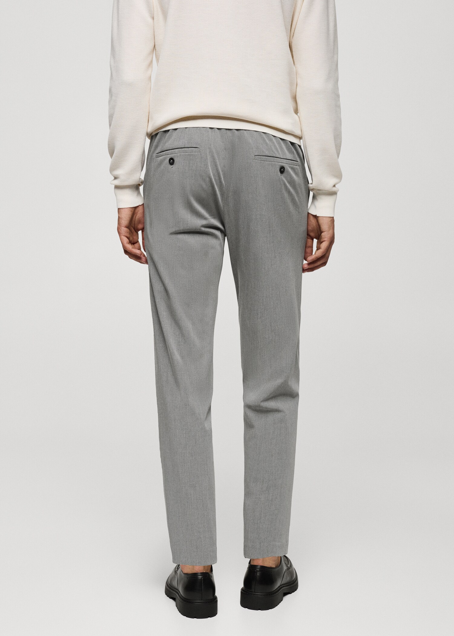 Stretch fabric slim-fit trousers - Reverse of the article