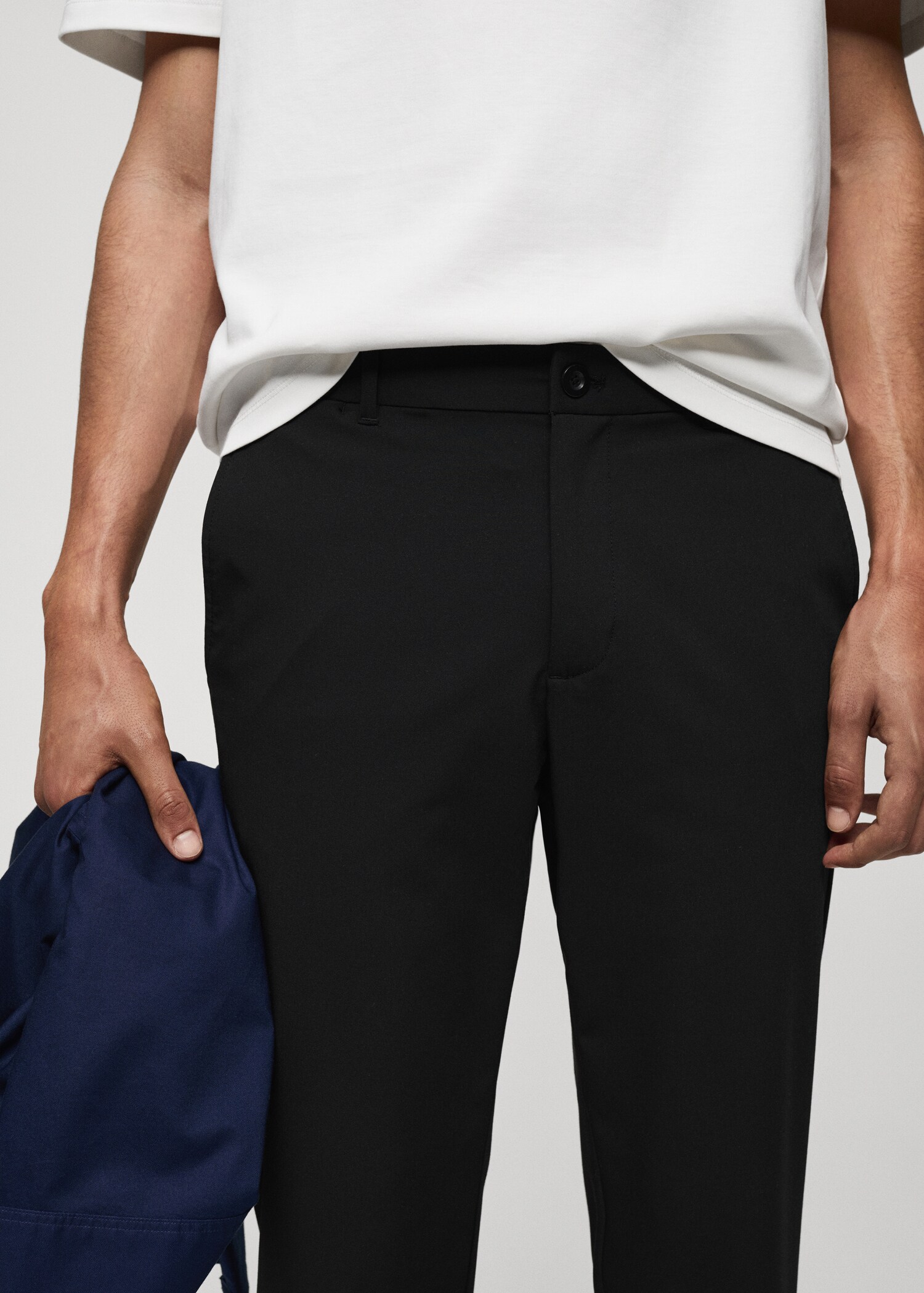 Stretch fabric slim-fit trousers - Details of the article 1