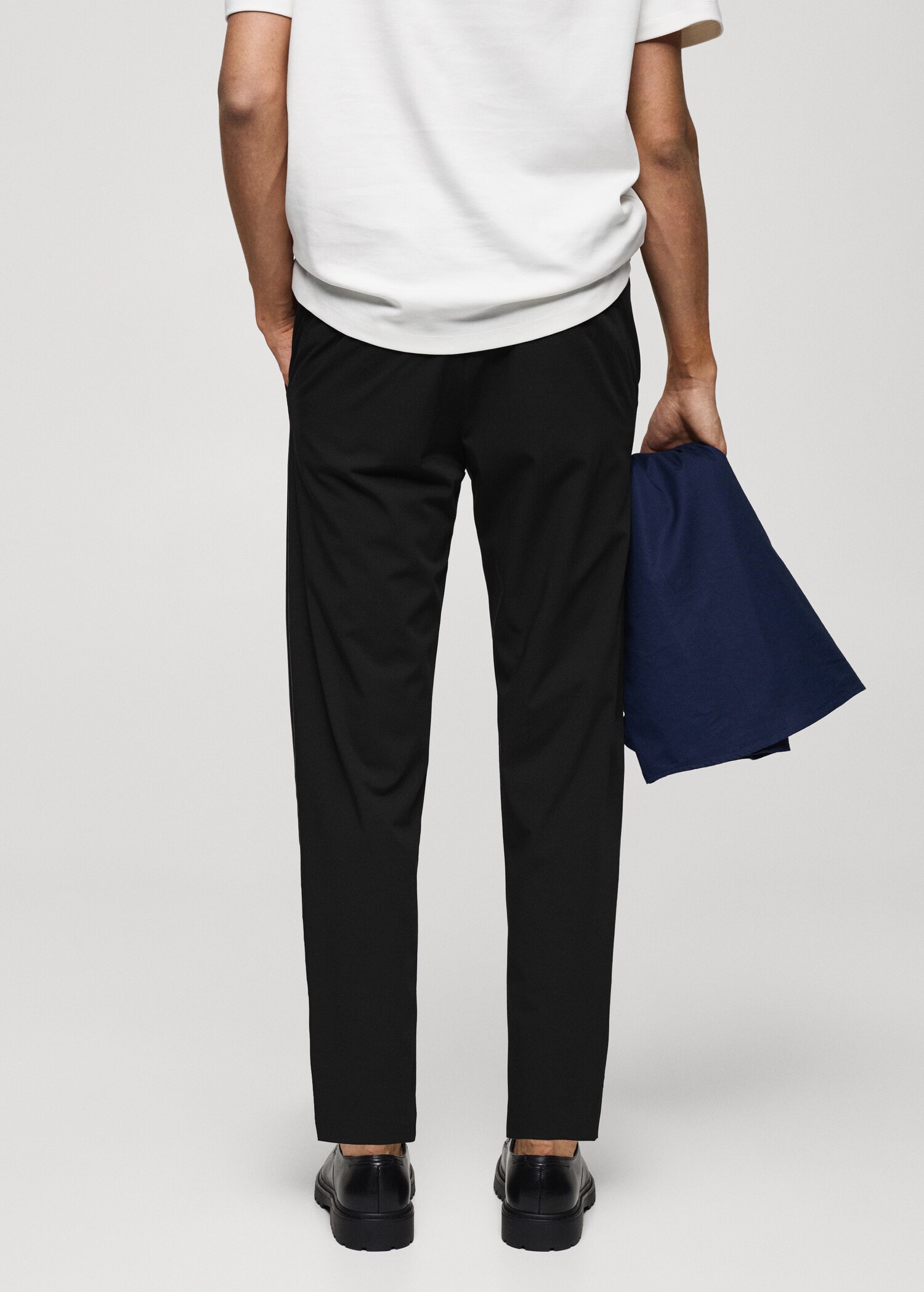 Stretch fabric slim-fit trousers - Reverse of the article