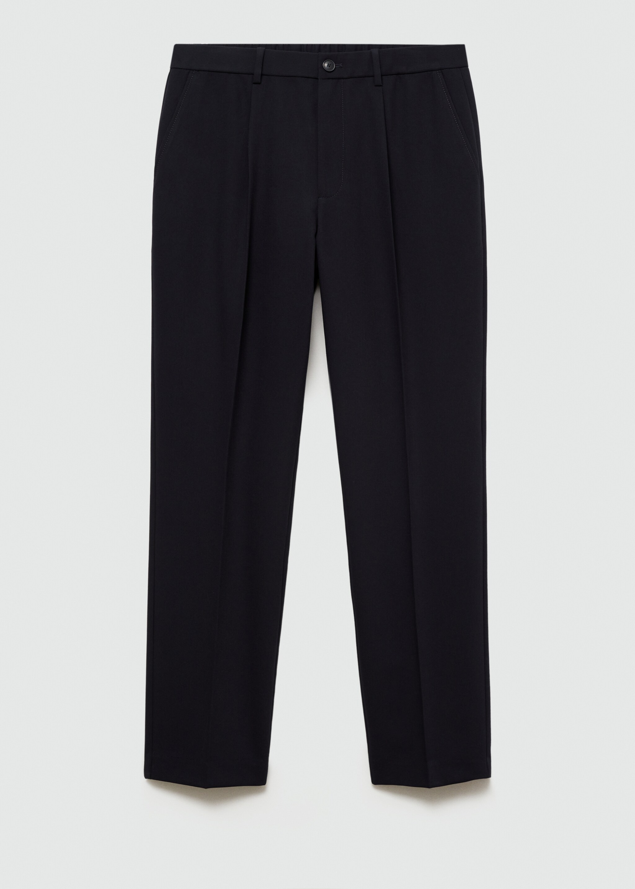 Pantalon regular-fit fluide pinces - Article sans modèle, Bleu marine foncé. Ref: 77014437-00.