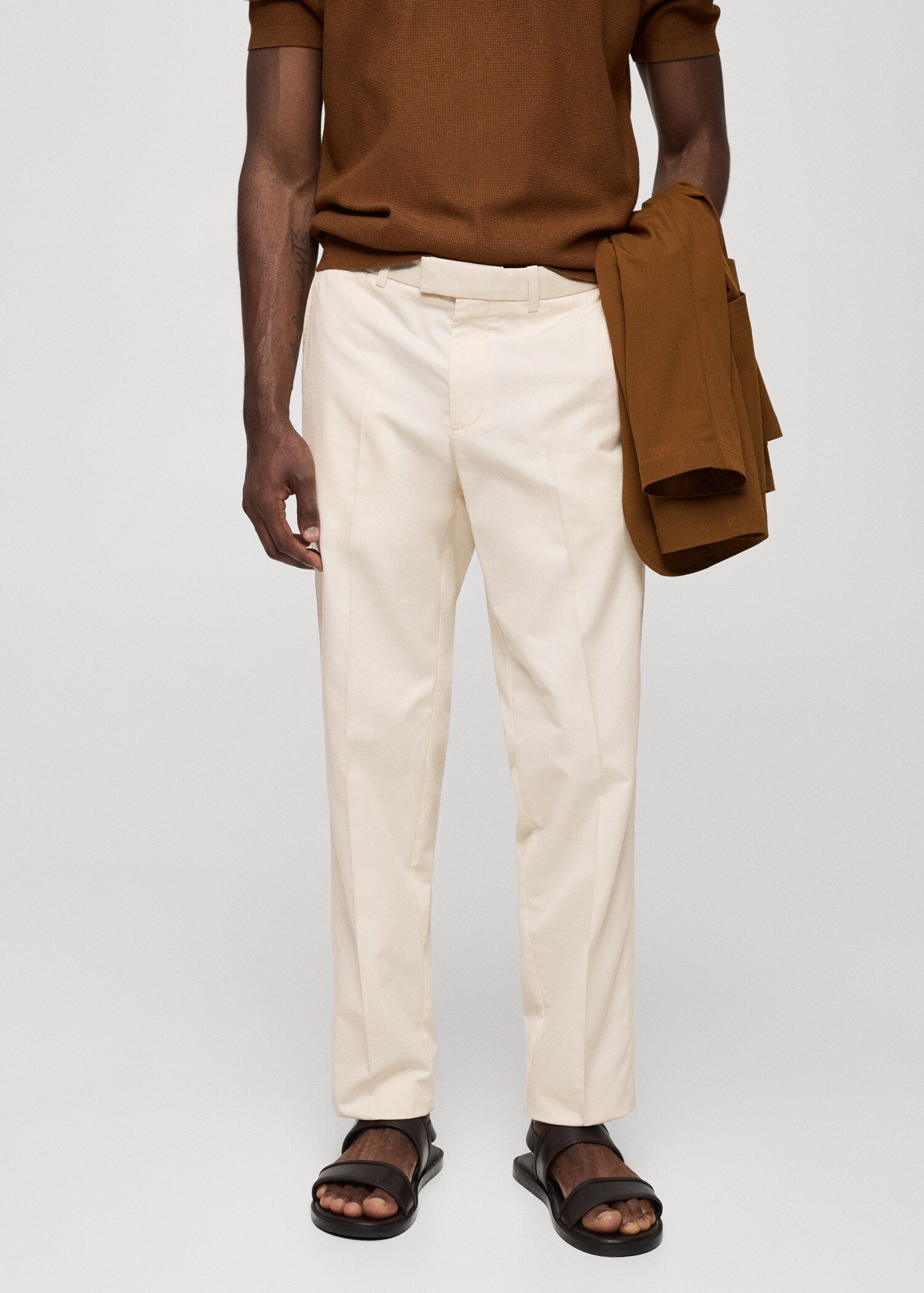 Pantalon regular-fit coton Tencel - Plan moyen