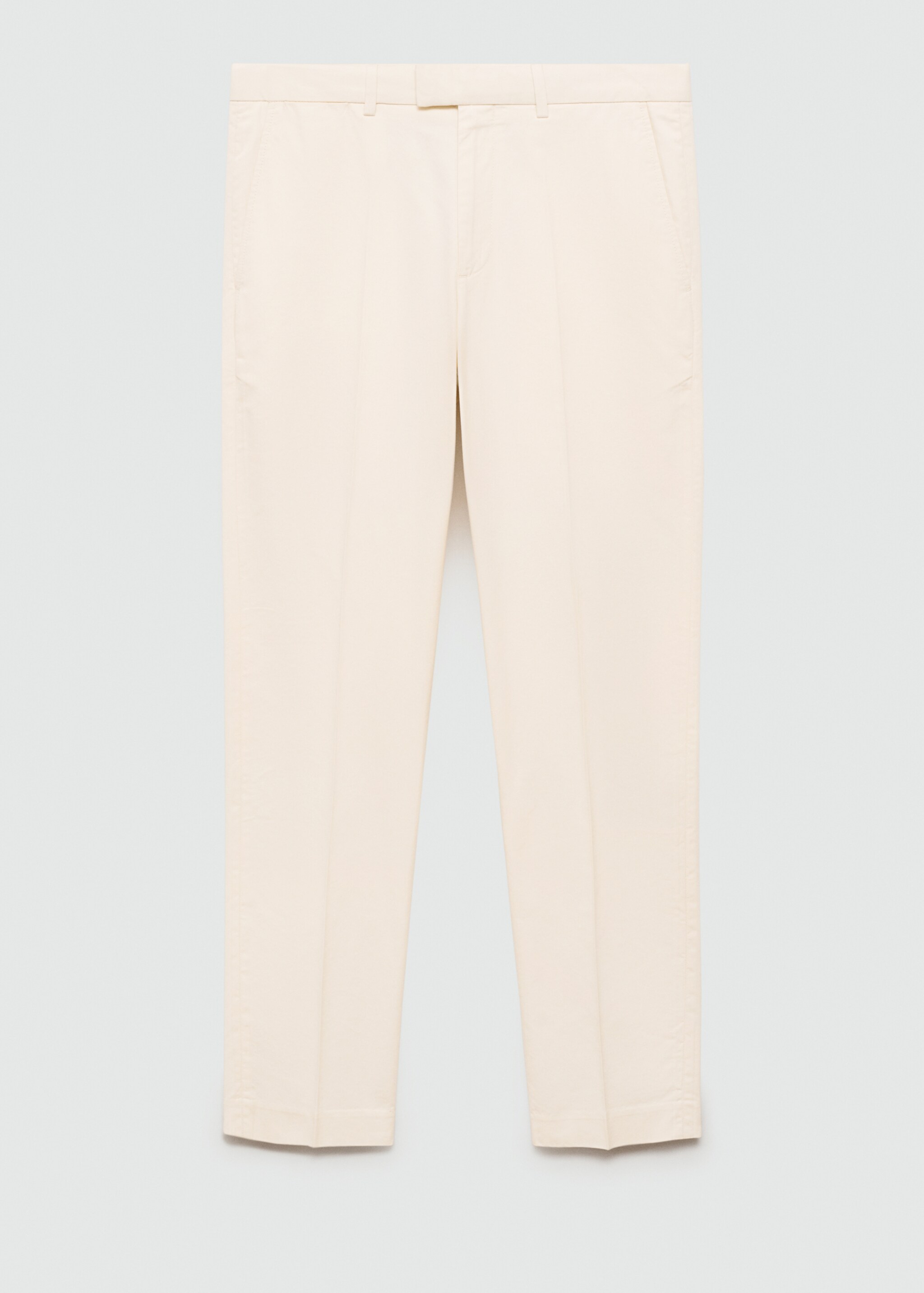 Regular-fit tencel cotton trousers - Article without model, Ecru. Ref: 77014438-00.