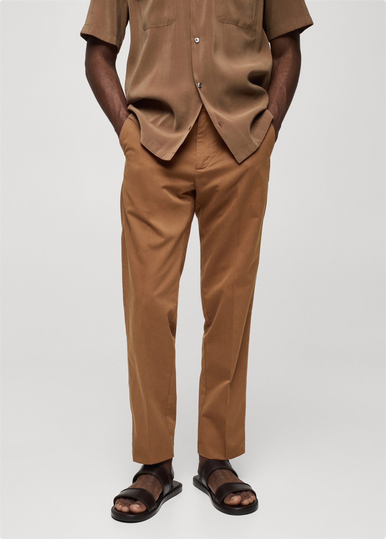 Pantalon regular-fit coton Tencel - Plan moyen