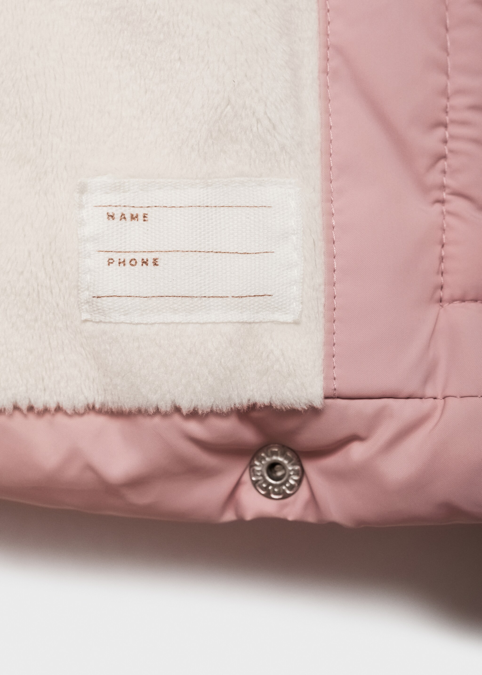 Fur collar quilted coat - Details of the article 0, Pastel Pink. Ref: 77014440-00.
