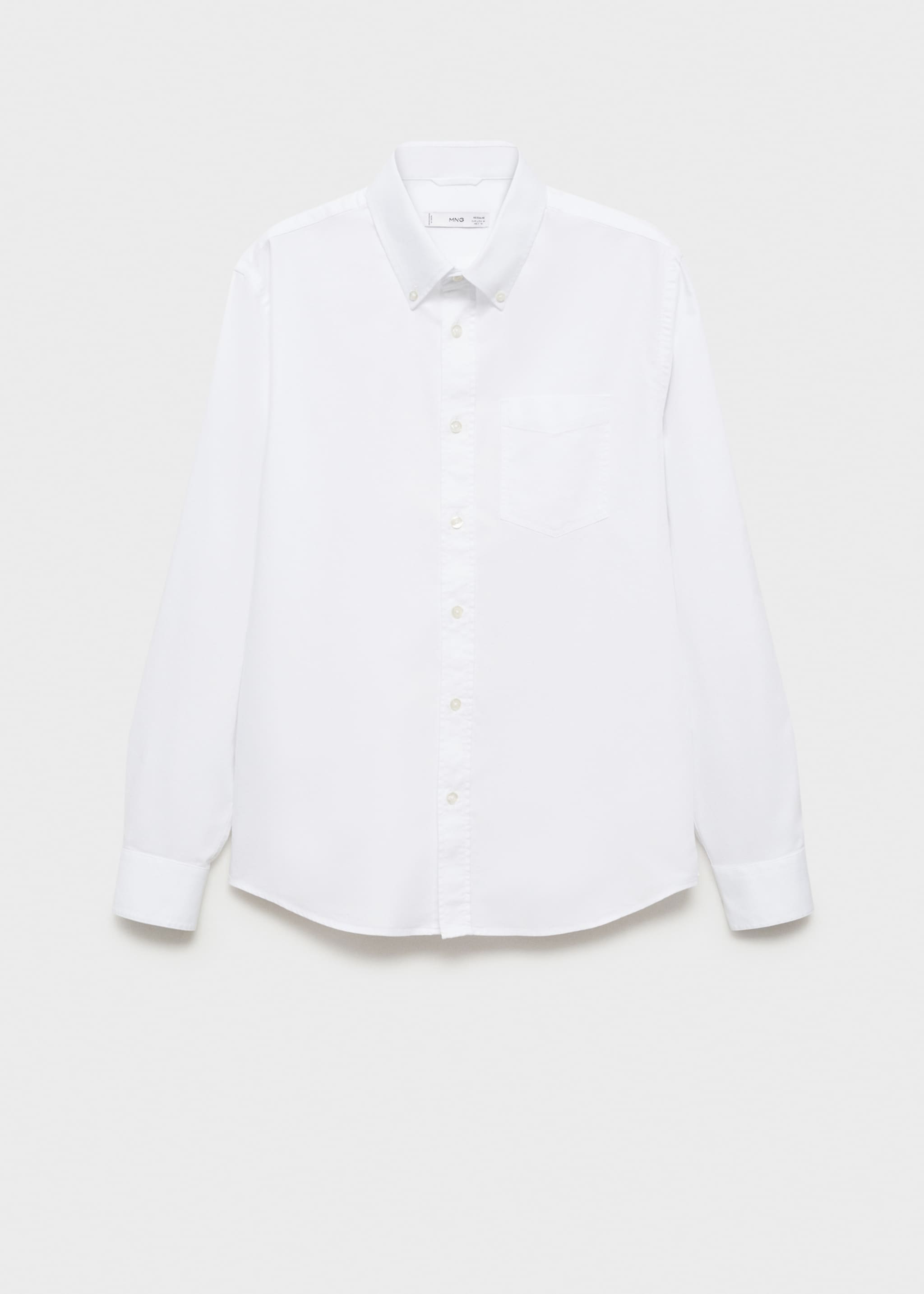 Regular fit Oxford cotton shirt - Article without model, White. Ref: 77014442-00.