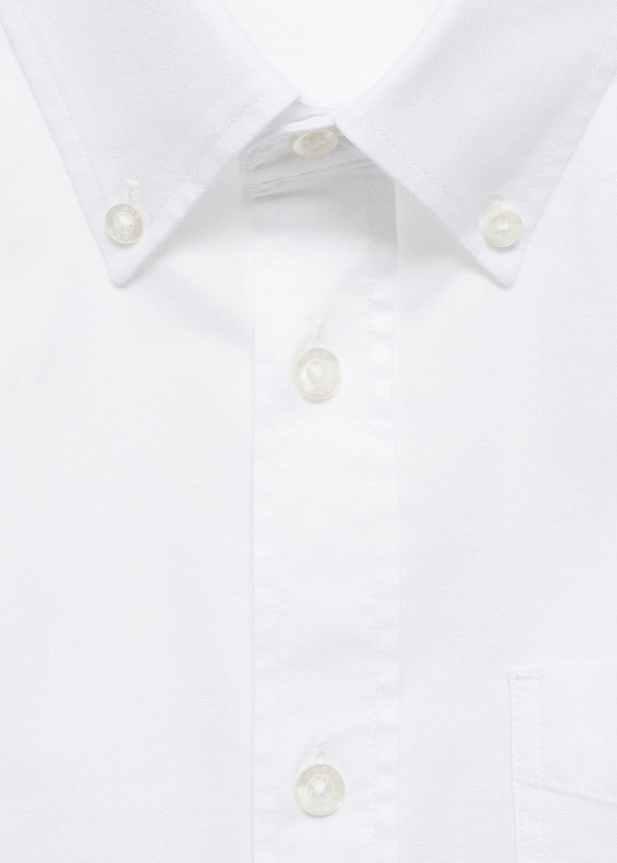 Regular fit Oxford cotton shirt - Details of the article 8, White. Ref: 77014442-00.