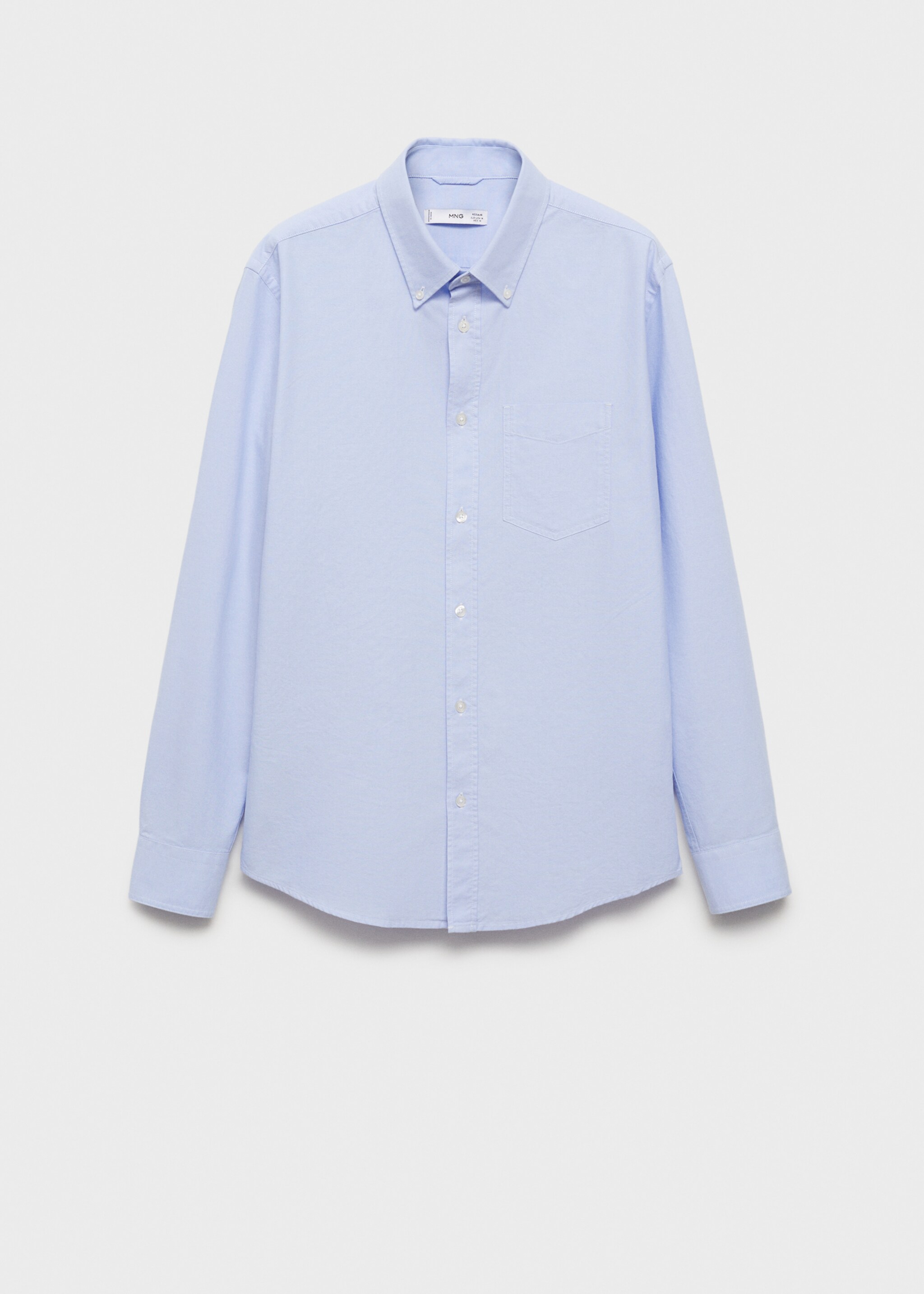 Regular fit Oxford cotton shirt - Article without model, Sky Blue. Ref: 77014442-00.