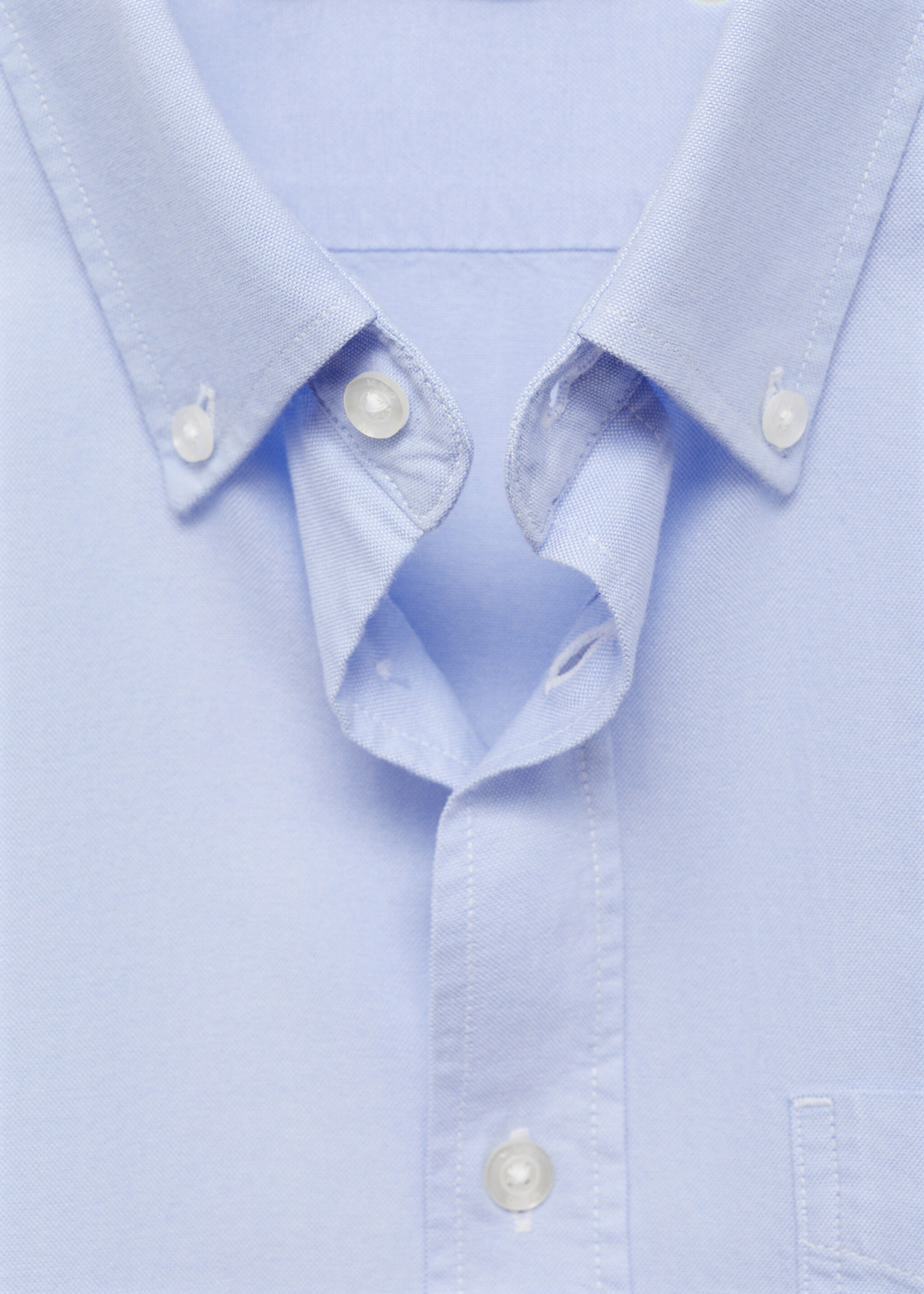 Regular fit Oxford cotton shirt - Details of the article 8, Sky Blue. Ref: 77014442-00.