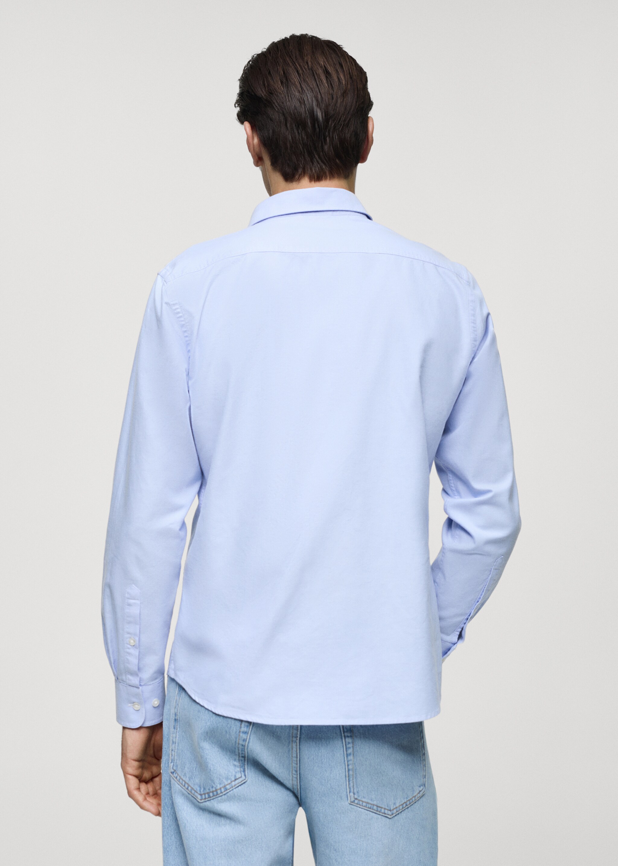 Regular fit Oxford cotton shirt - Reverse of the article, Sky Blue. Ref: 77014442-00.