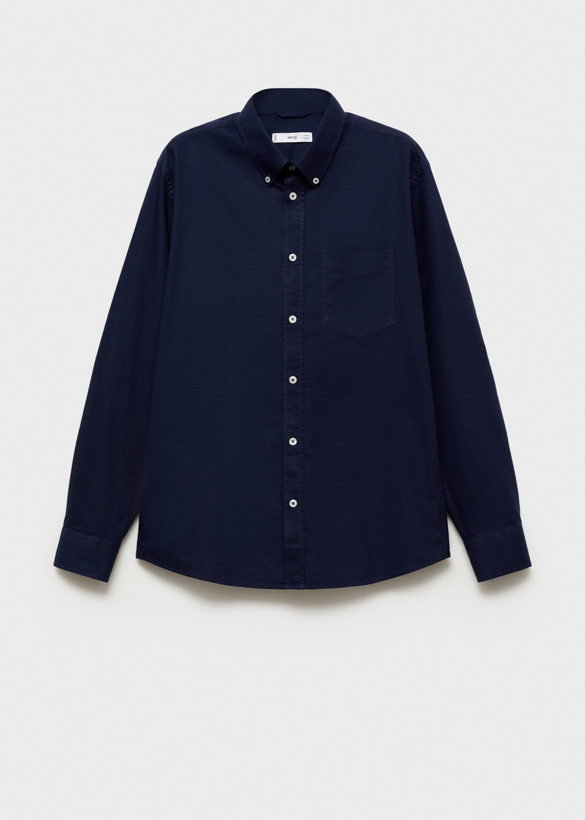 Regular fit Oxford cotton shirt - Article without model, Dark Navy. Ref: 77014442-00.
