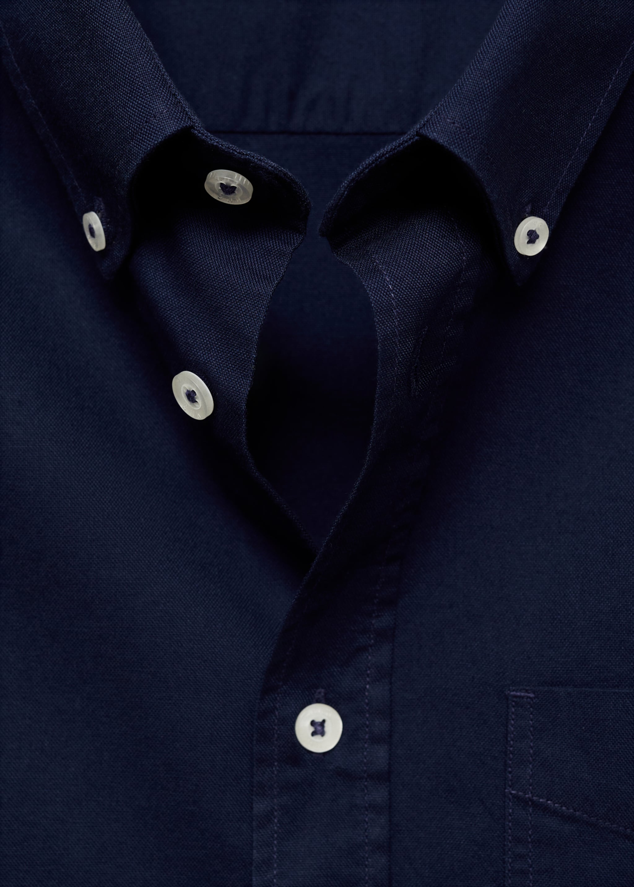 Regular fit Oxford cotton shirt - Details of the article 8, Dark Navy. Ref: 77014442-00.