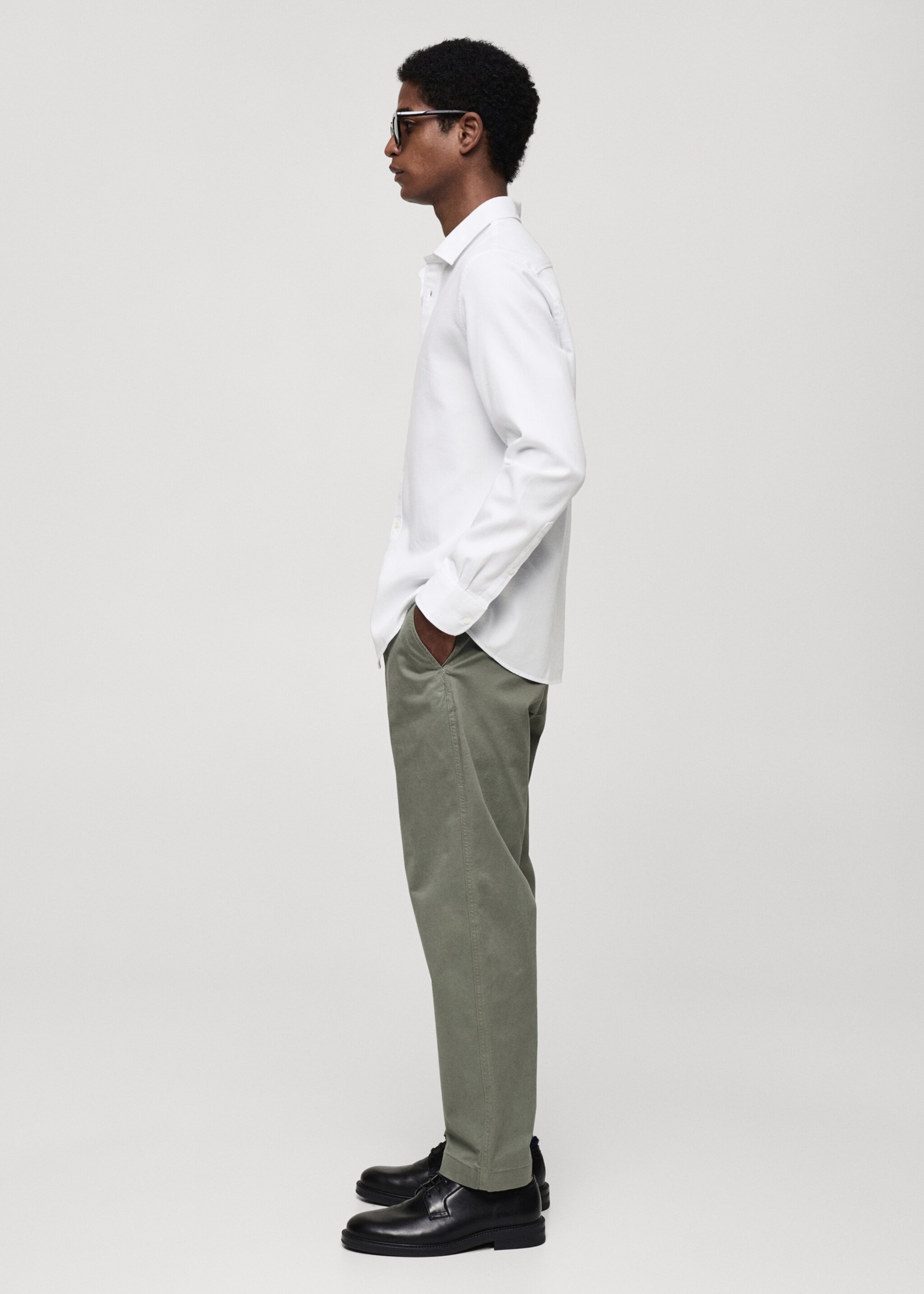 Camicia 100% cotone regular-fit - Dettaglio dell'articolo 2, Bianco. Ref: 77014443-00.