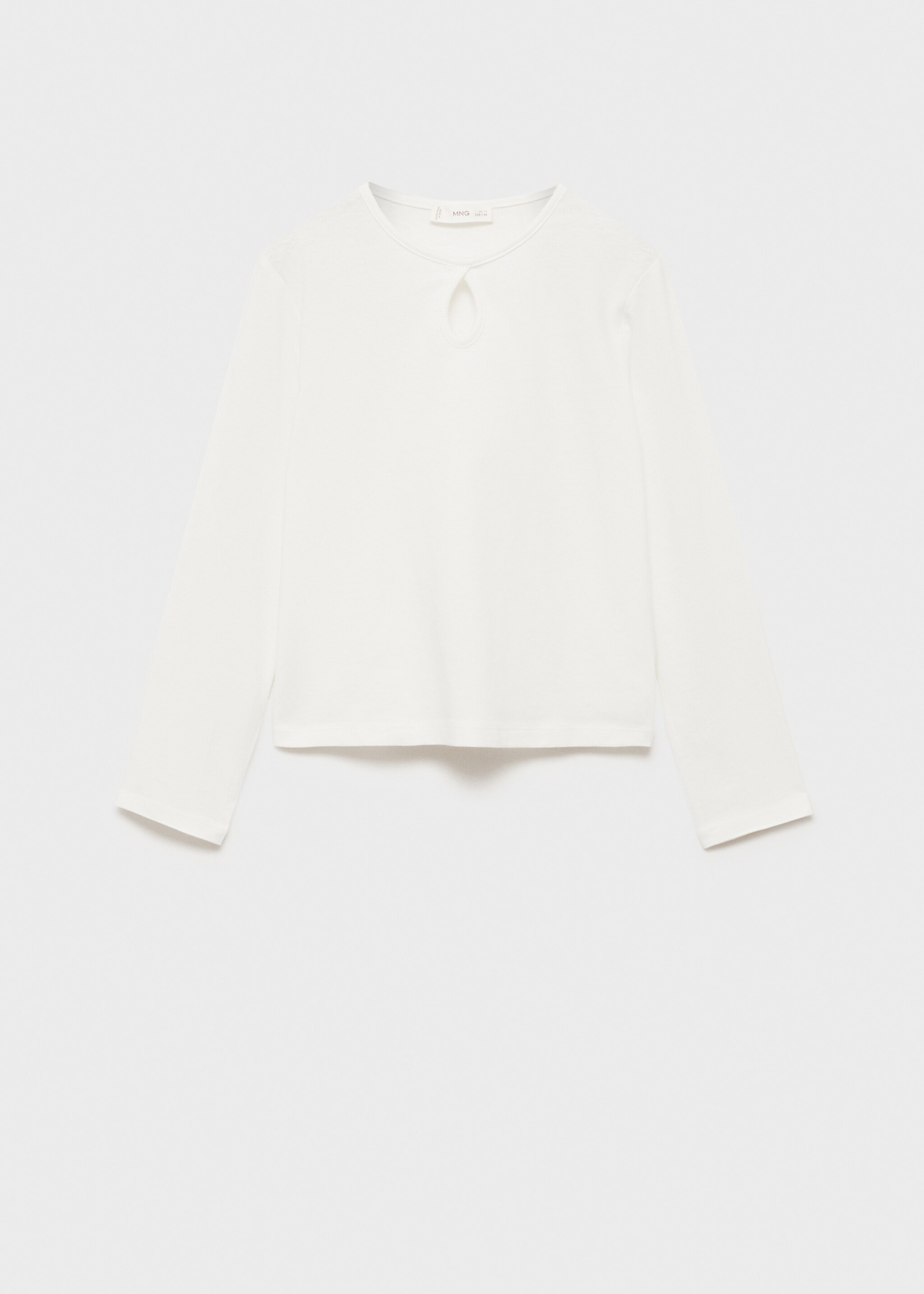 Långärmad t-shirt i bomull - Artikel utan modell, Benvit. Ref: 77014452-00.