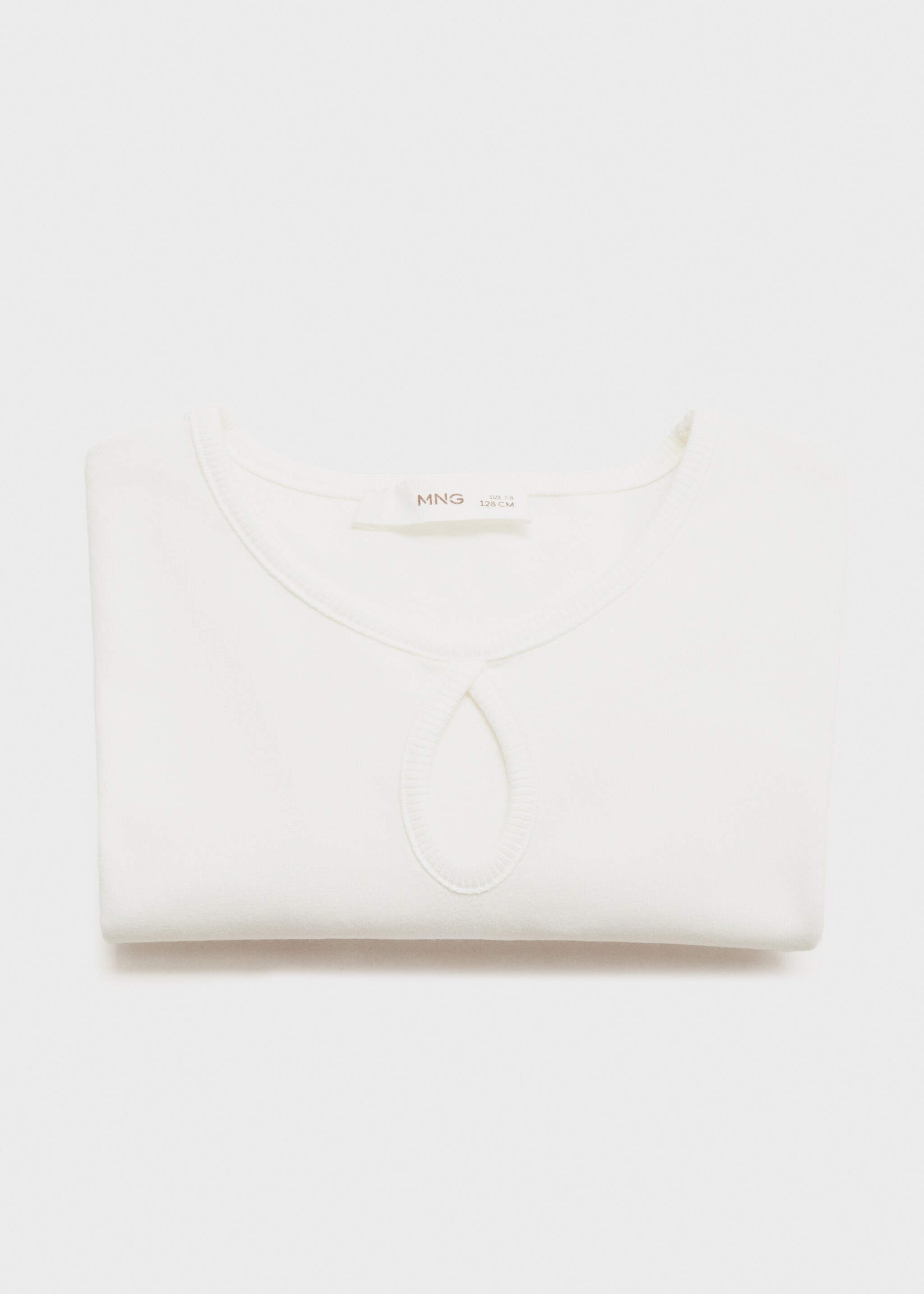 Långärmad t-shirt i bomull - Detaljer om artikeln 0, Benvit. Ref: 77014452-00.
