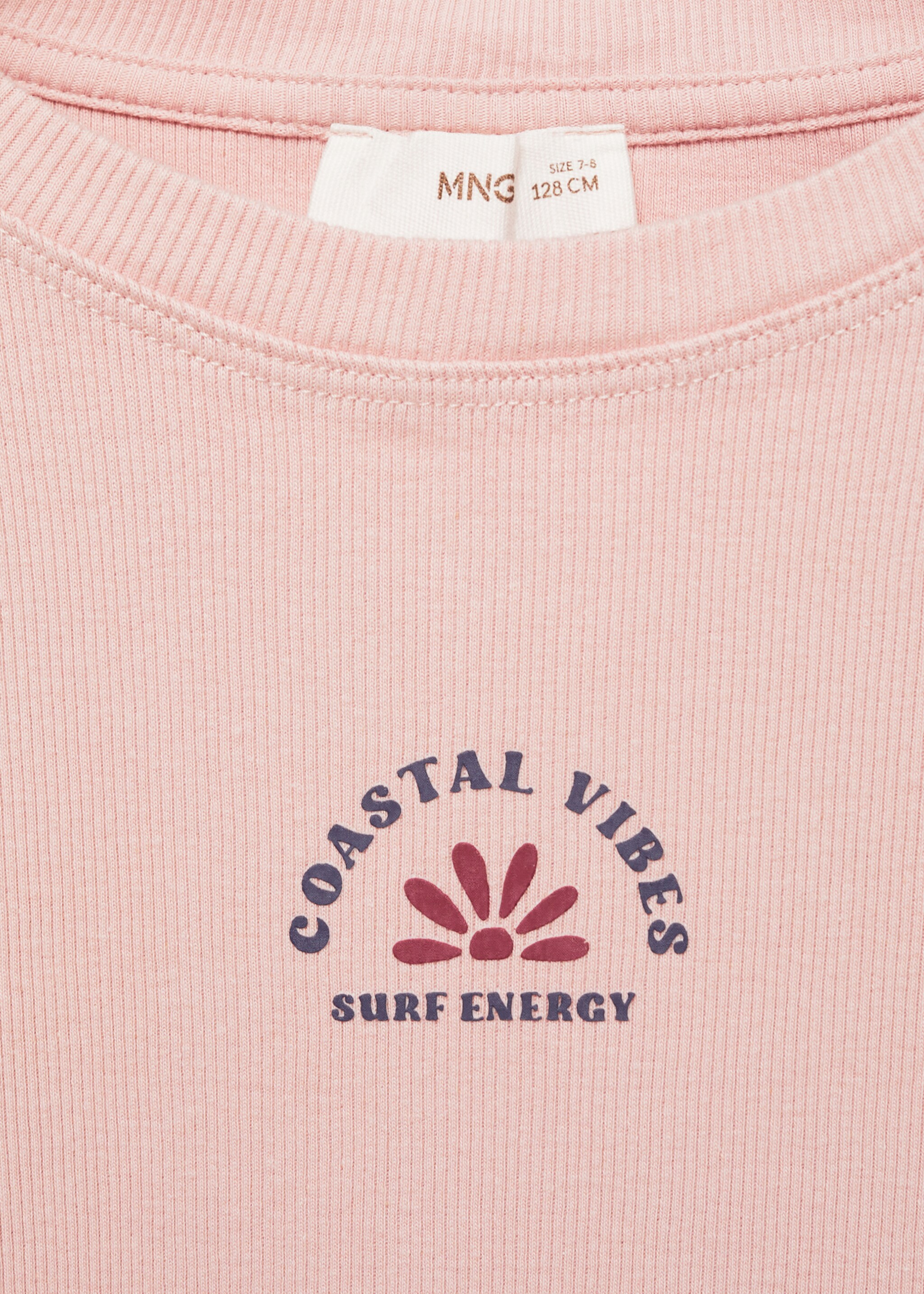 Ribbad t-shirt med tryck - Detaljer om artikeln 0