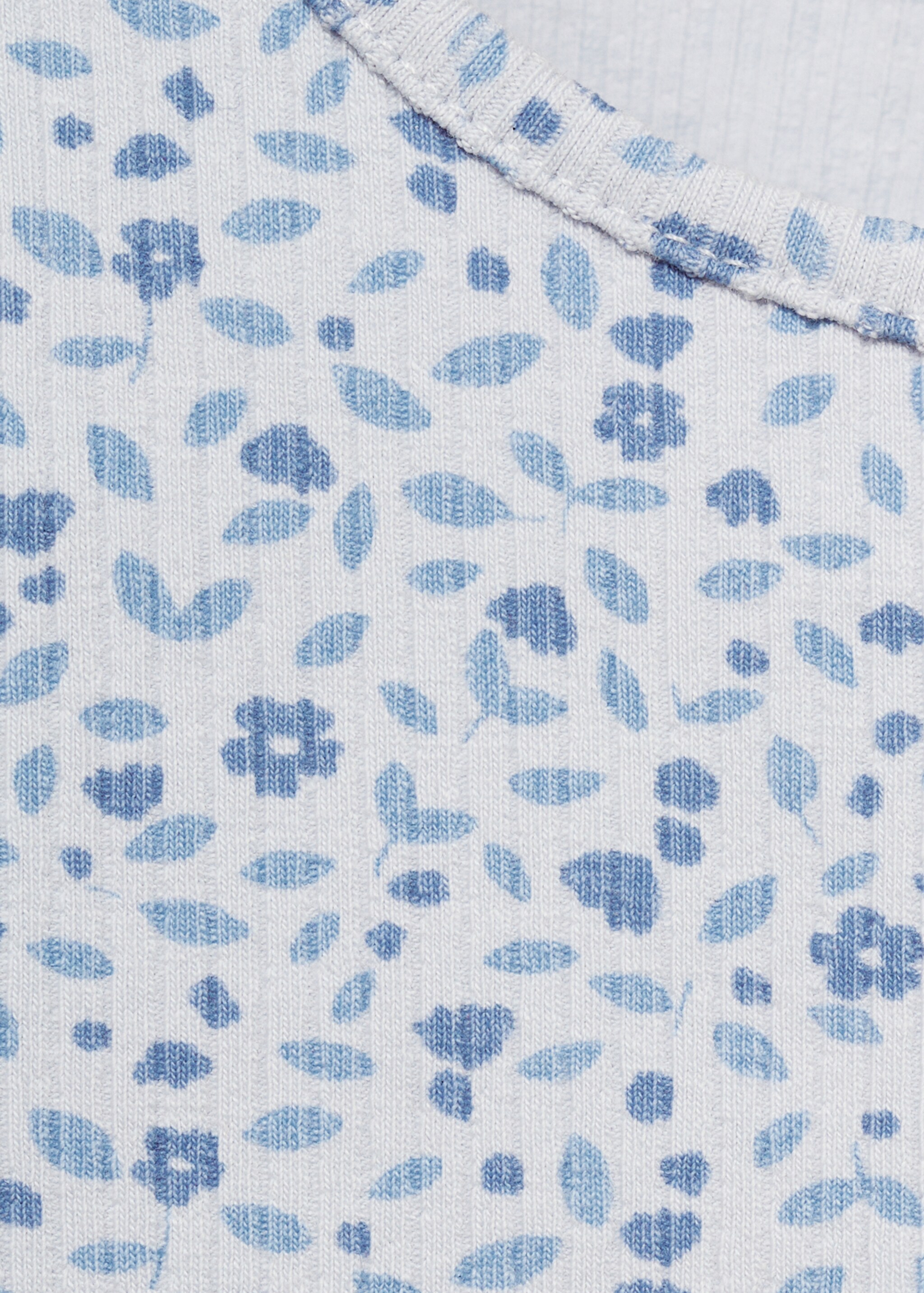 Floral print T-shirt - Details of the article 8, Blue. Ref: 77014454-00.