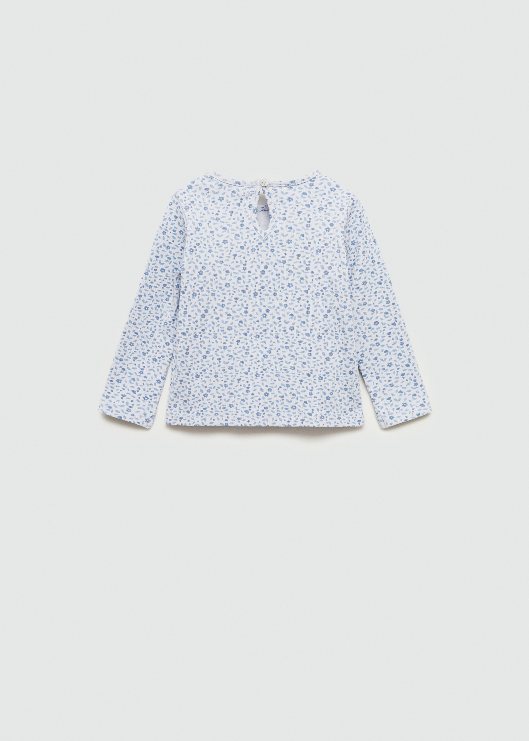 Floral print T-shirt - Reverse of the article, Blue. Ref: 77014454-00.