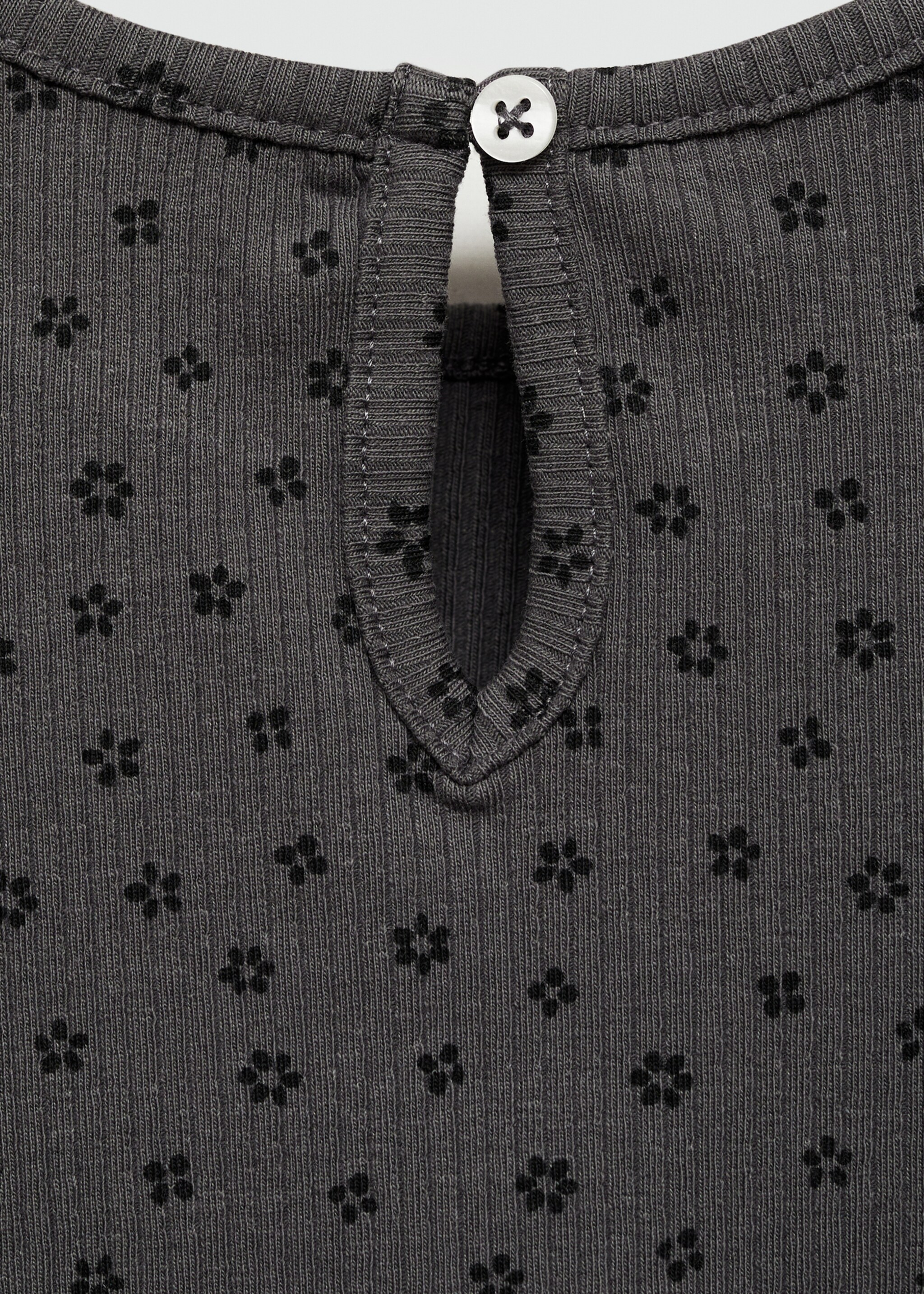Floral print T-shirt - Details of the article 0, Charcoal. Ref: 77014454-00.