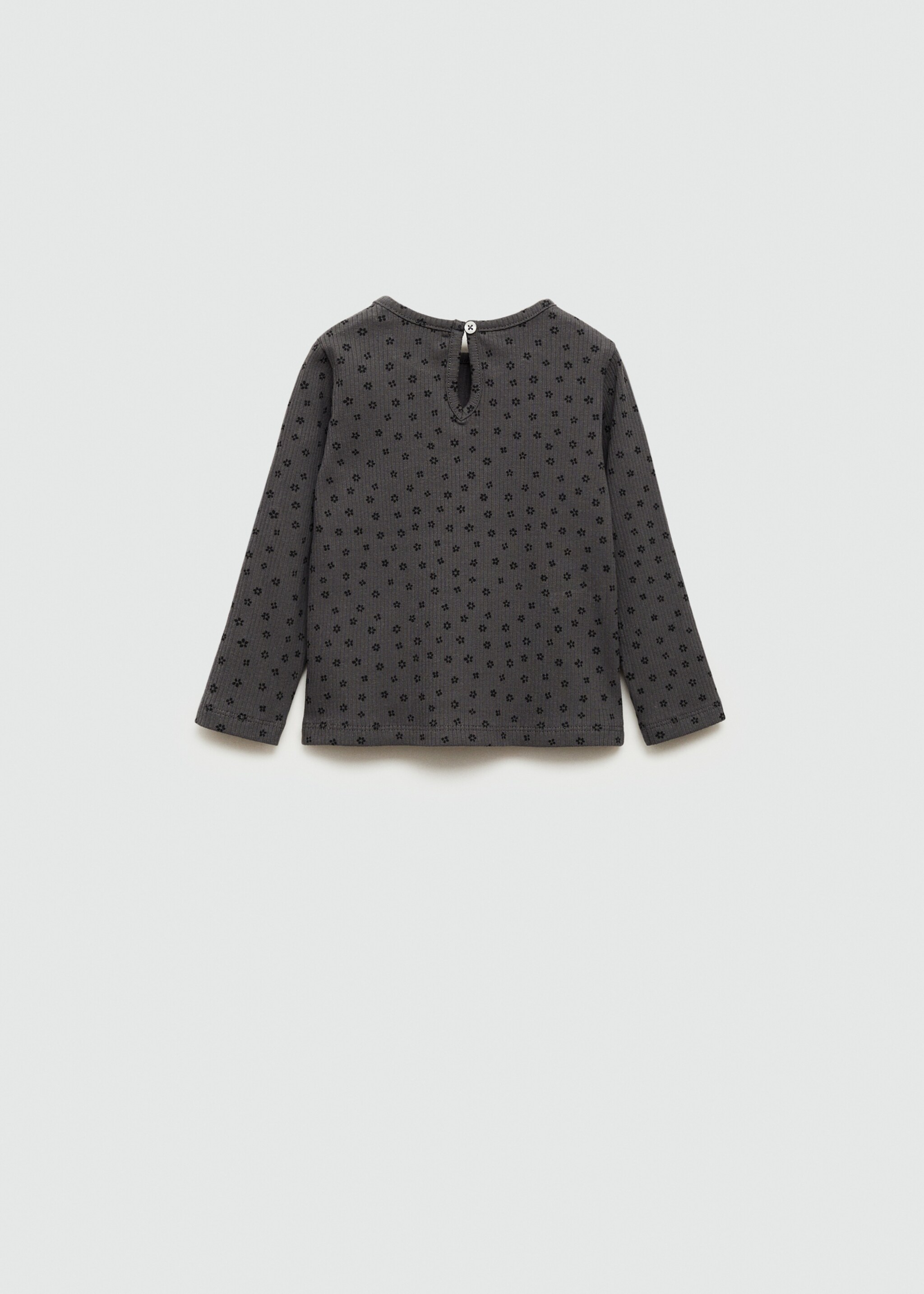 Floral print T-shirt - Reverse of the article, Charcoal. Ref: 77014454-00.