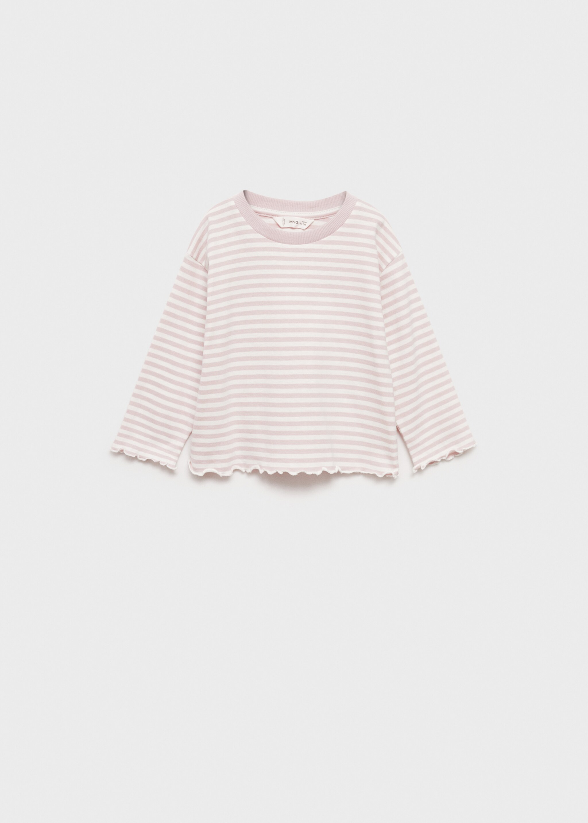 Striped cotton T-shirt - Article without model, Pink. Ref: 77014455-00.