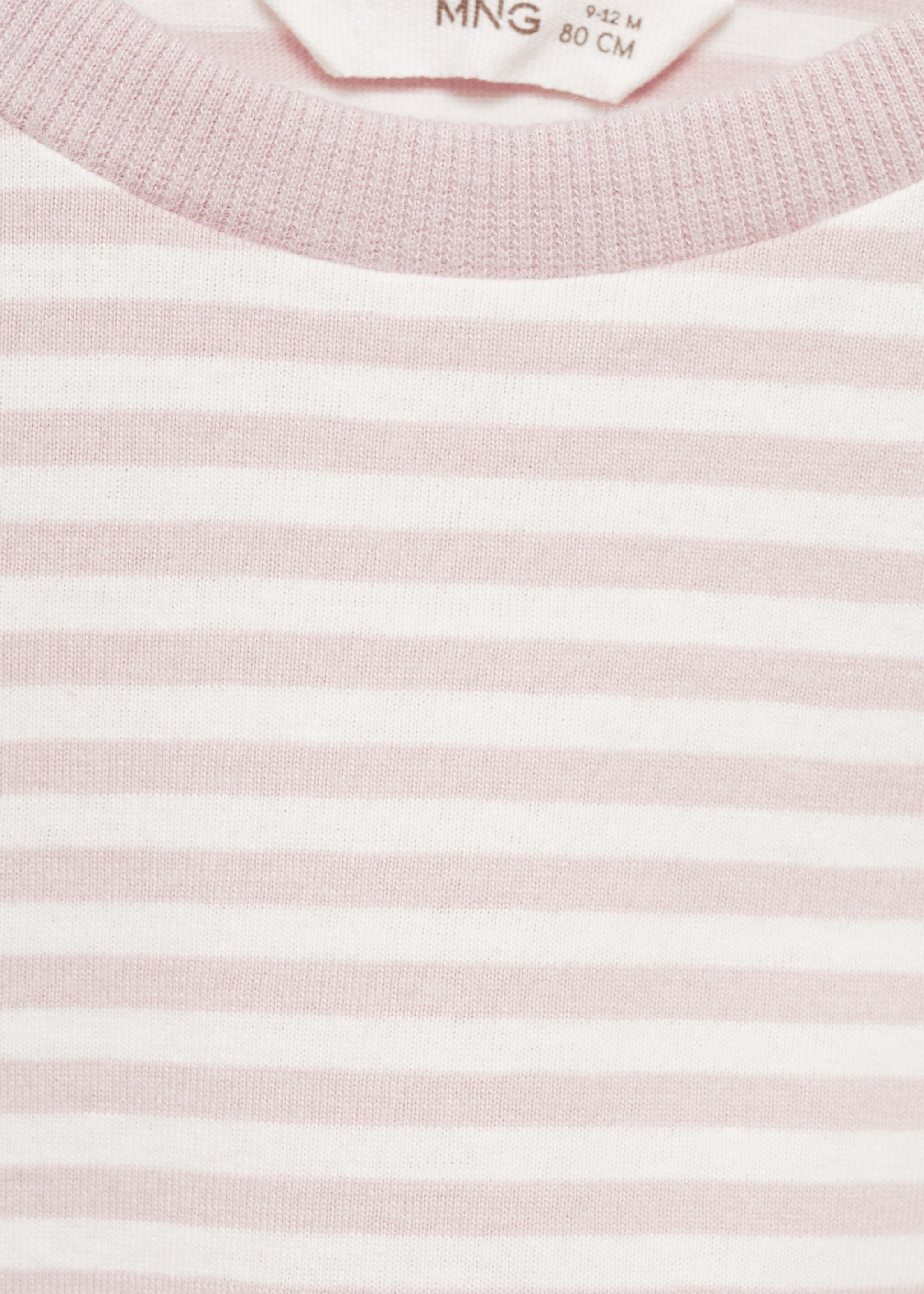 Striped cotton T-shirt - Details of the article 8, Pink. Ref: 77014455-00.
