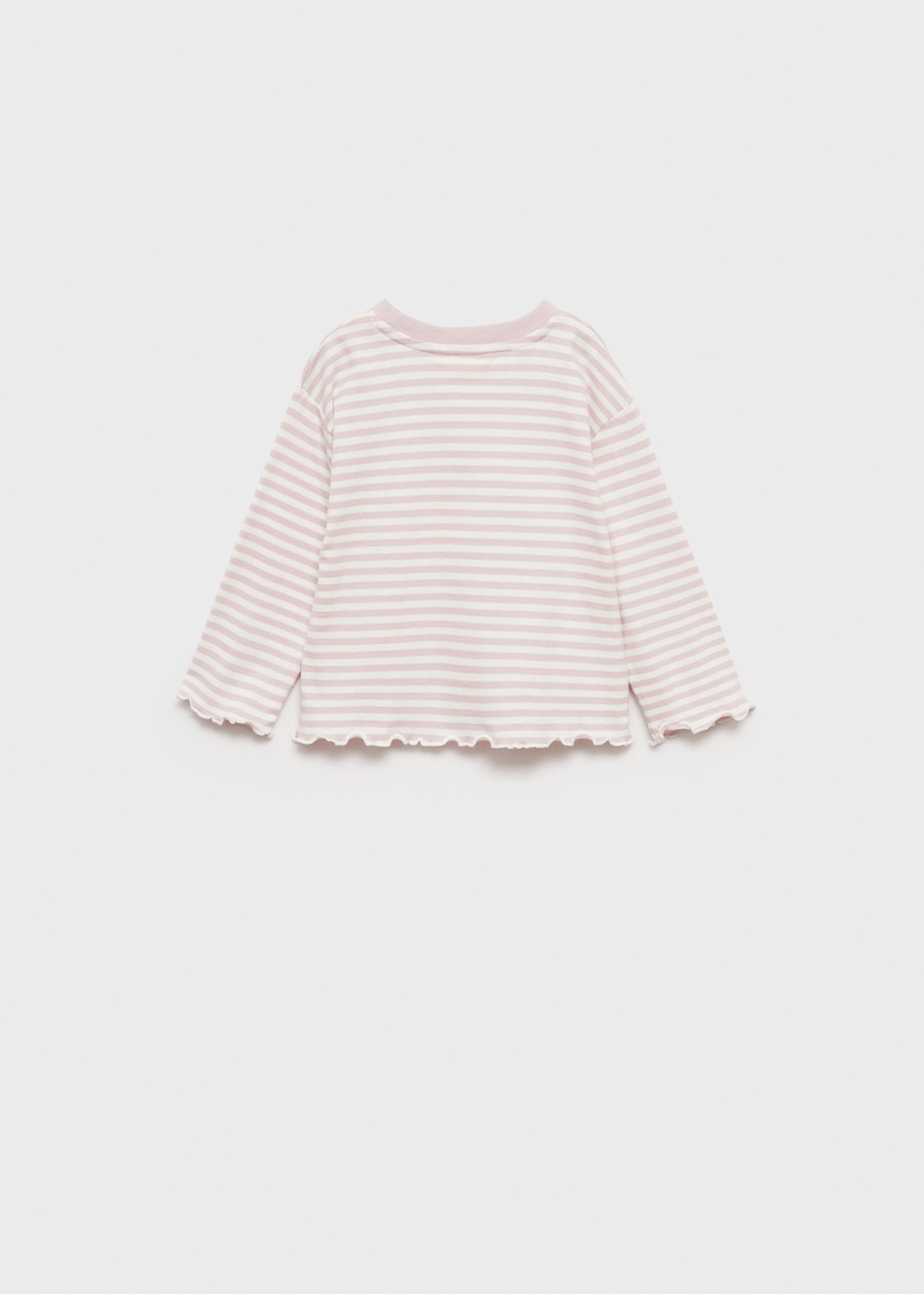 Striped cotton T-shirt - Reverse of the article, Pink. Ref: 77014455-00.