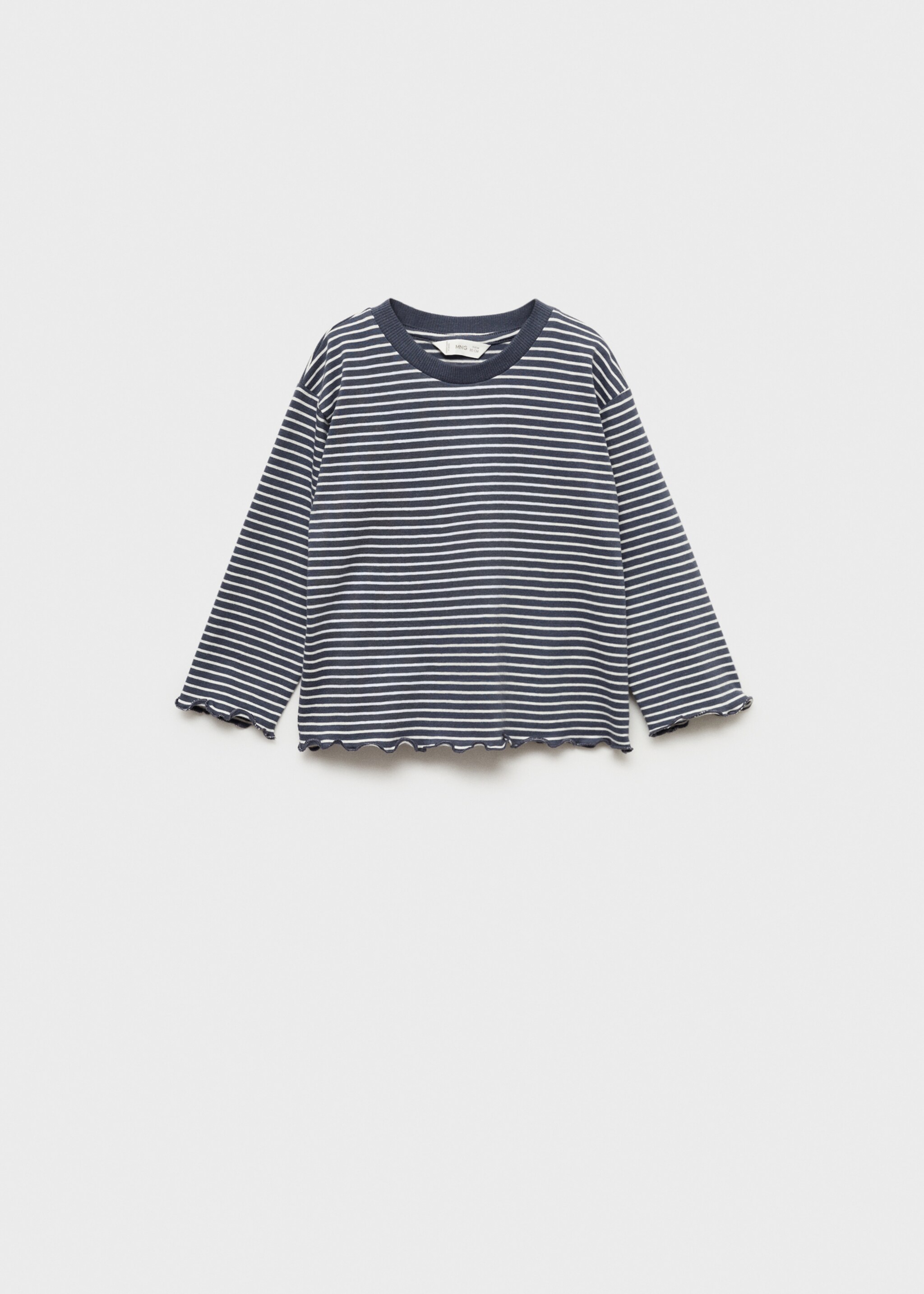 Striped cotton T-shirt - Article without model, Charcoal. Ref: 77014455-00.
