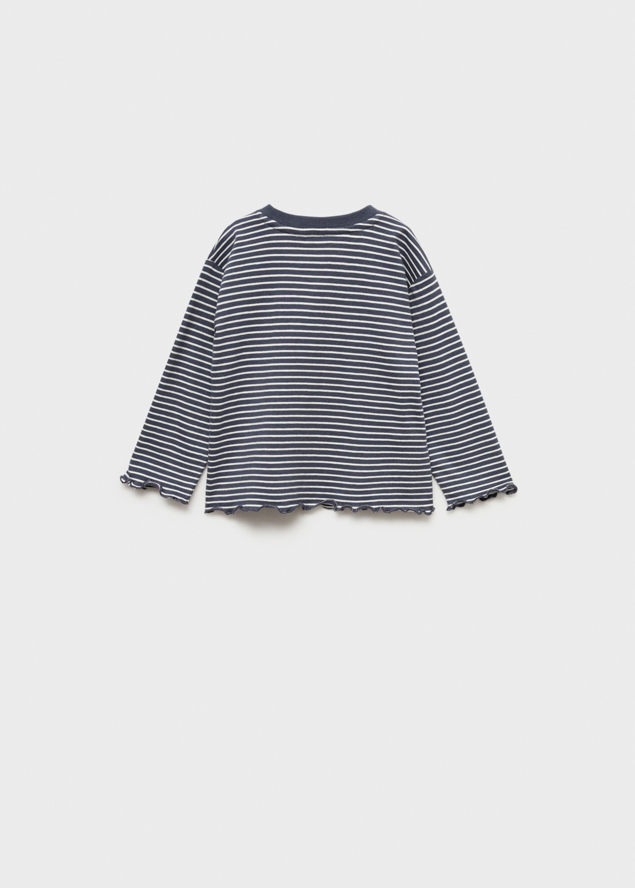 Striped cotton T-shirt - Reverse of the article, Charcoal. Ref: 77014455-00.