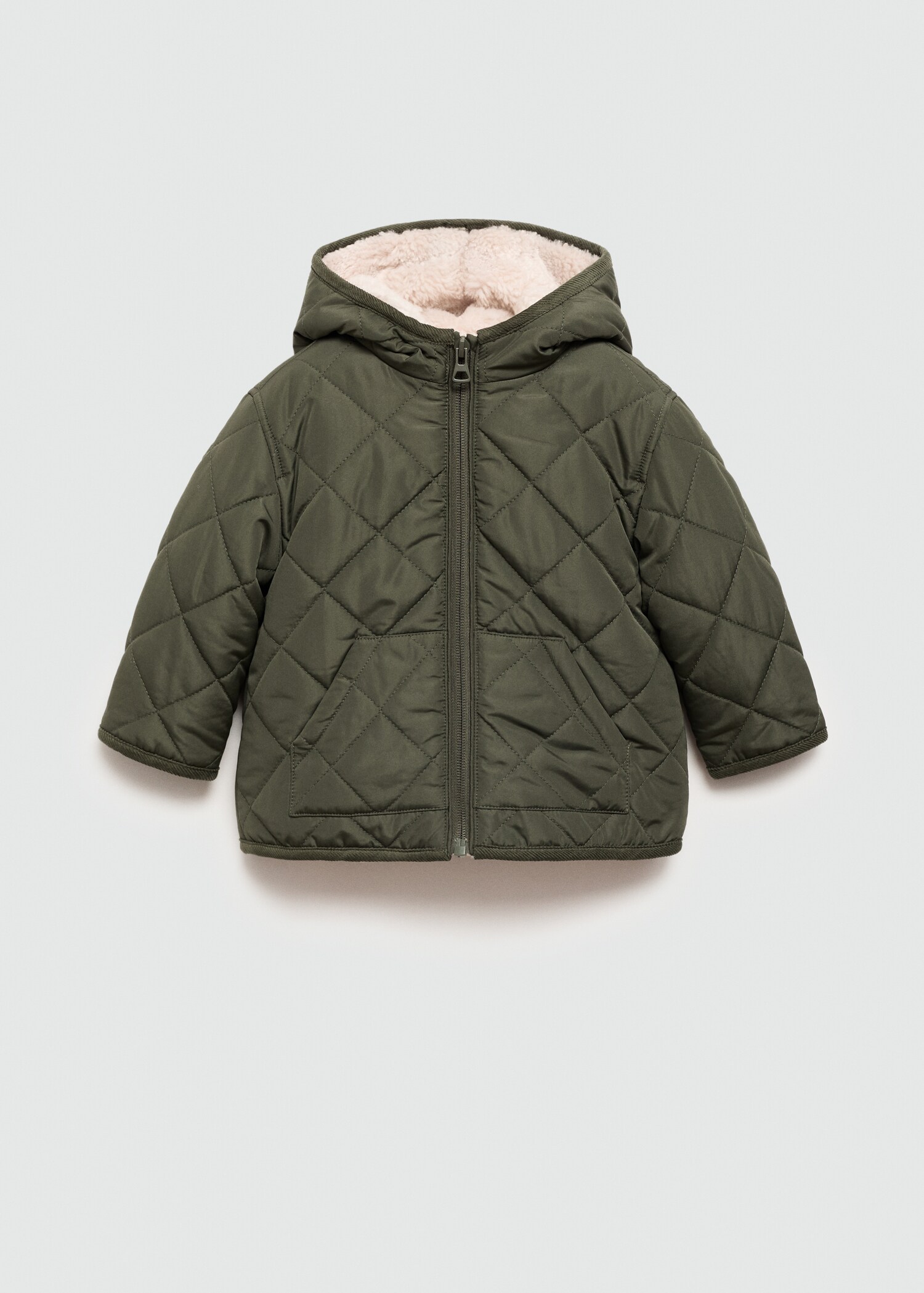 Padded anorak with shearling lining - Article without model