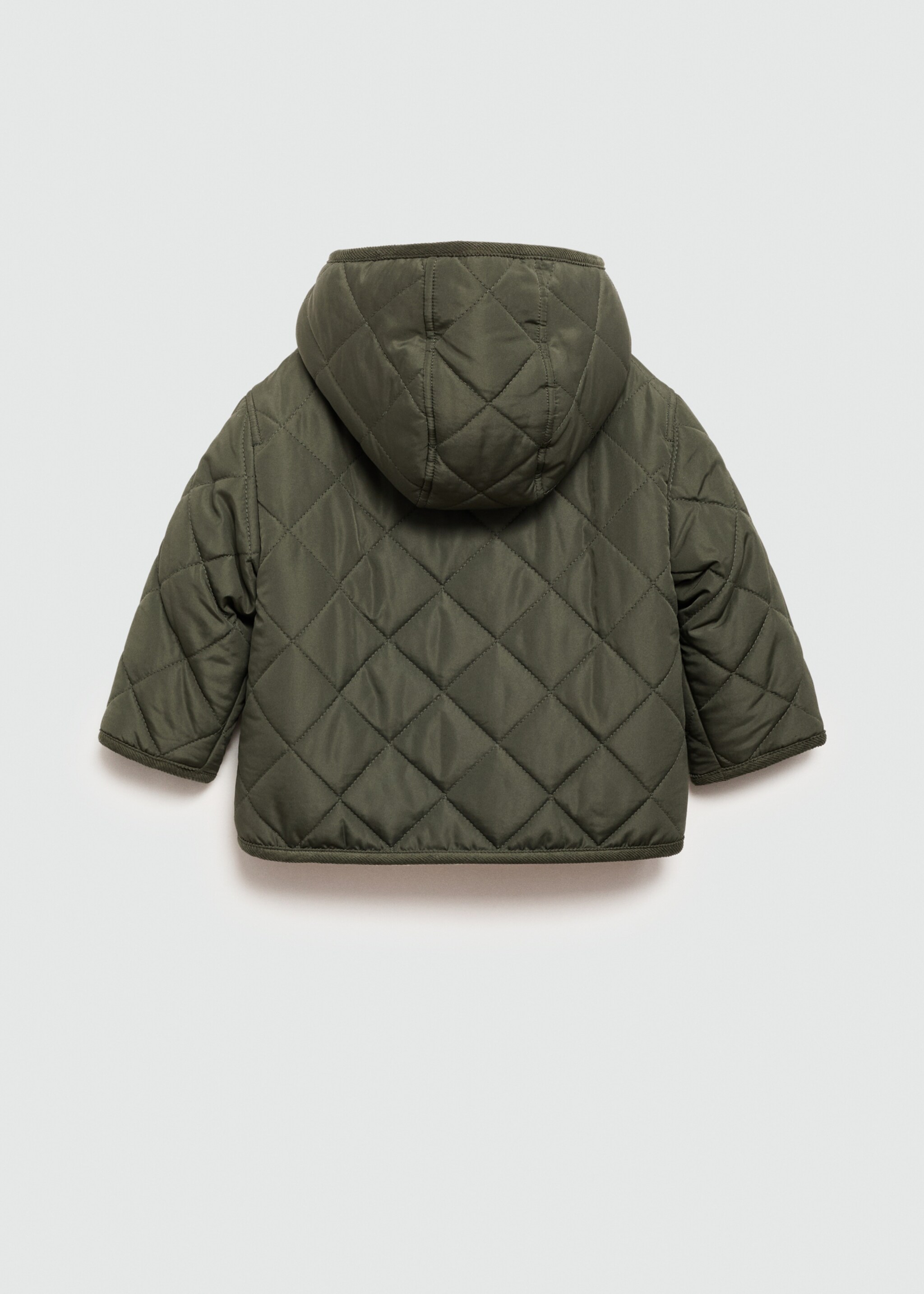 Padded anorak with shearling lining - Reverse of the article, Khaki. Ref: 77014762-00.