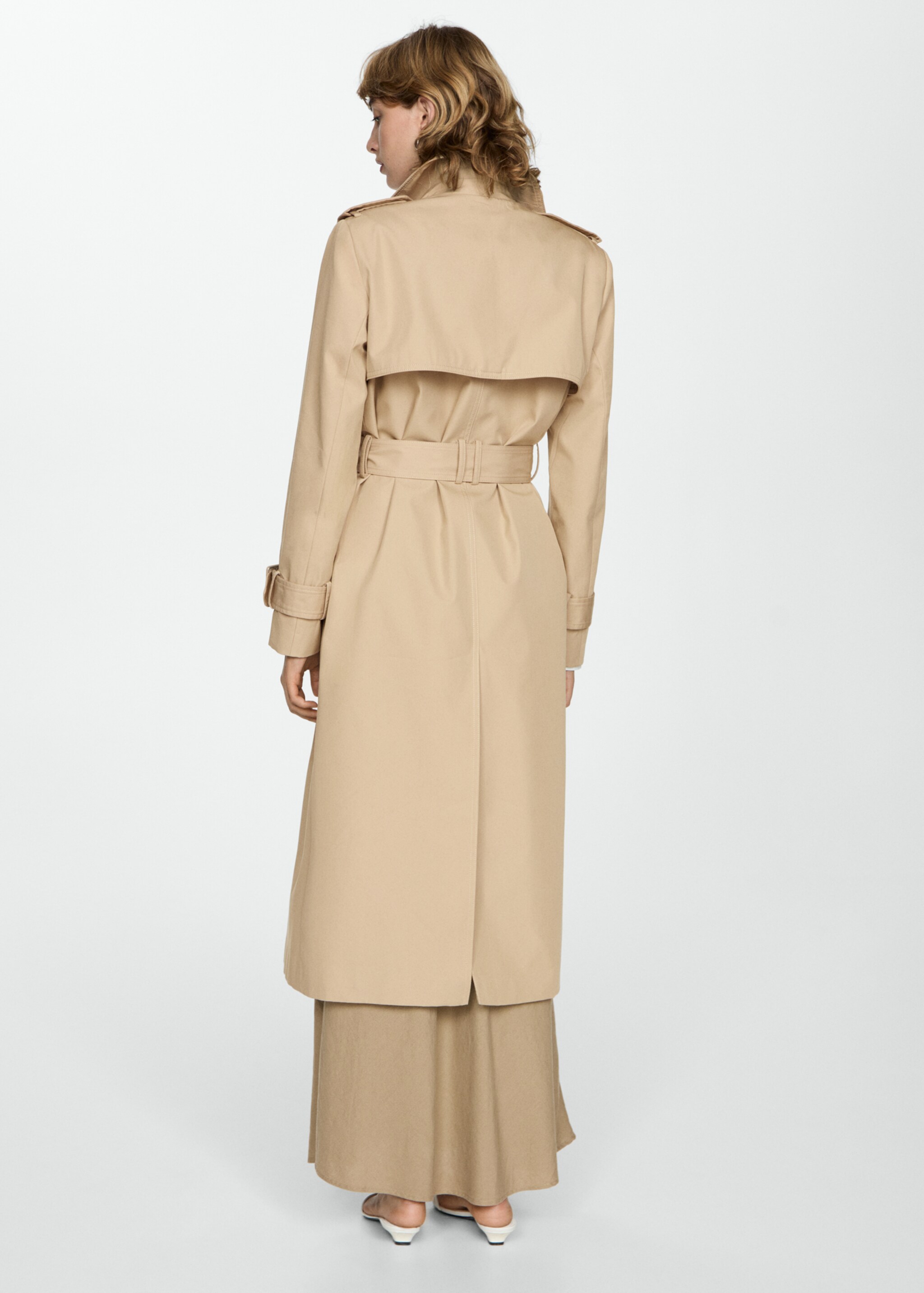 Double-breasted cotton trench coat - Reverse of the article
