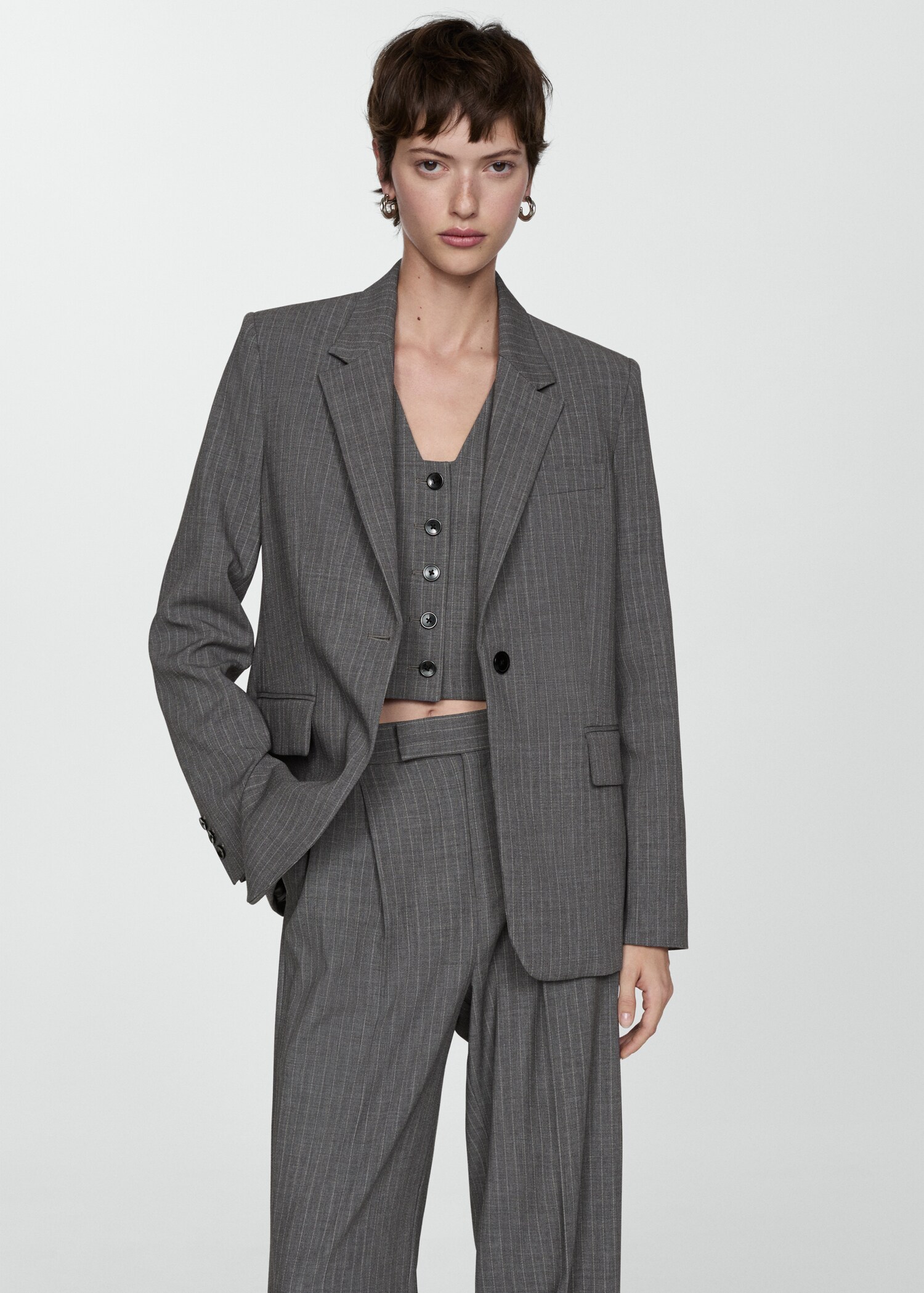 Blazer costume rayures tennis - Plan moyen