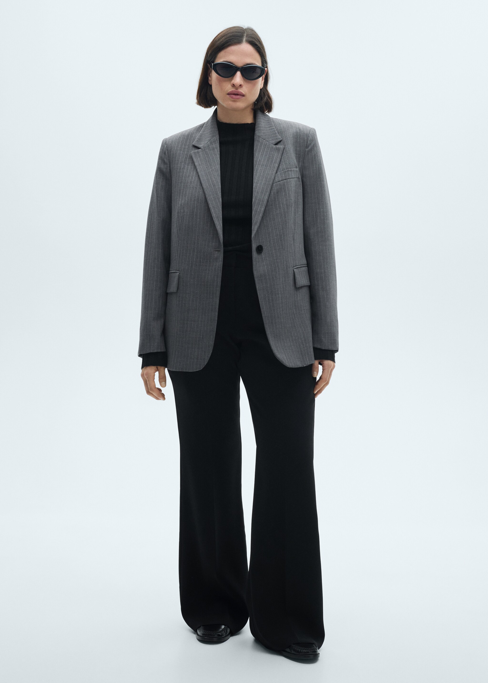 Blazer vestit ratlla diplomàtica - Detall de l'article 3, Gris. Ref: 77014767-00.