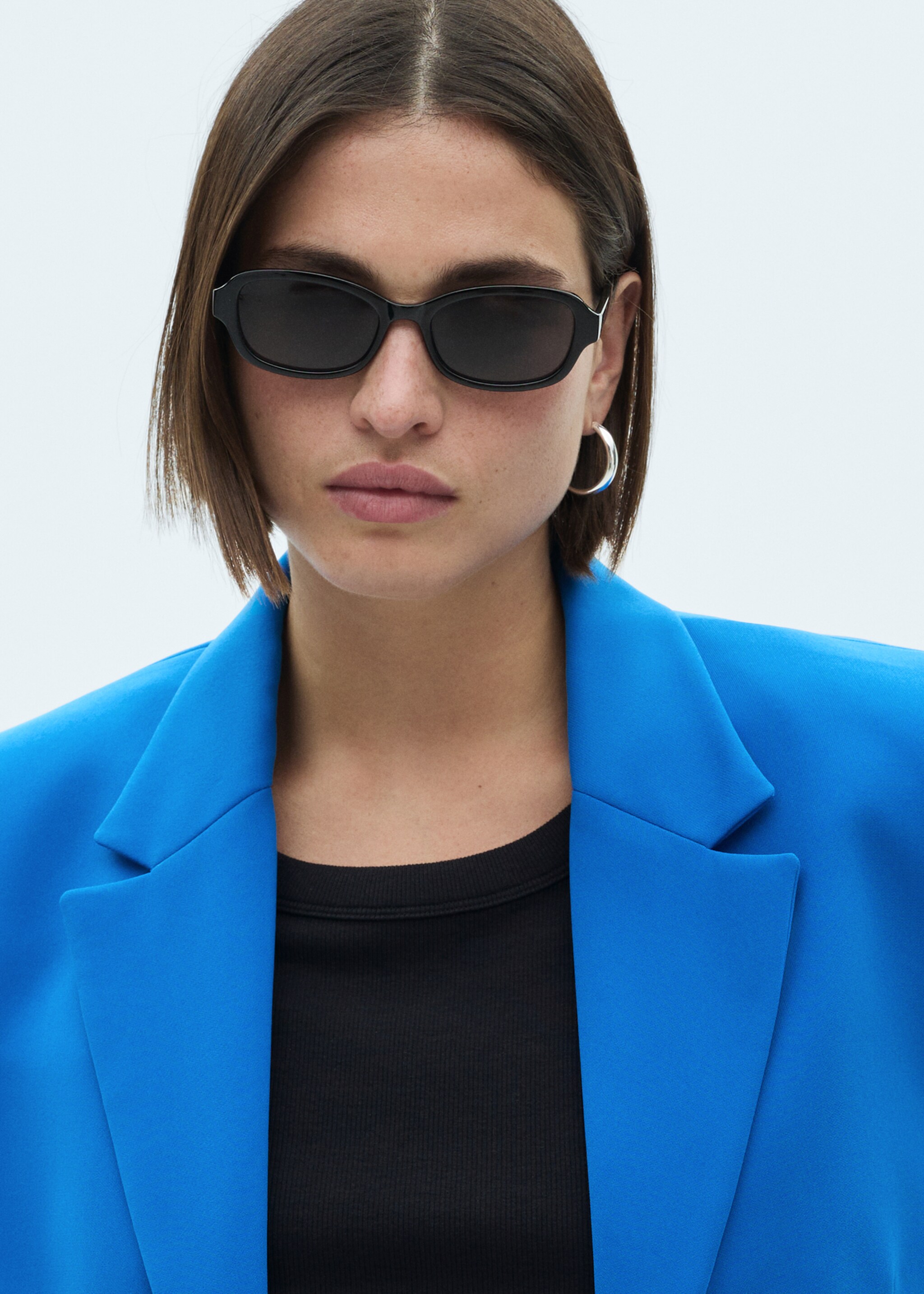Straight-fit suit jacket - Details of the article 4, Blue. Ref: 77014769-00.