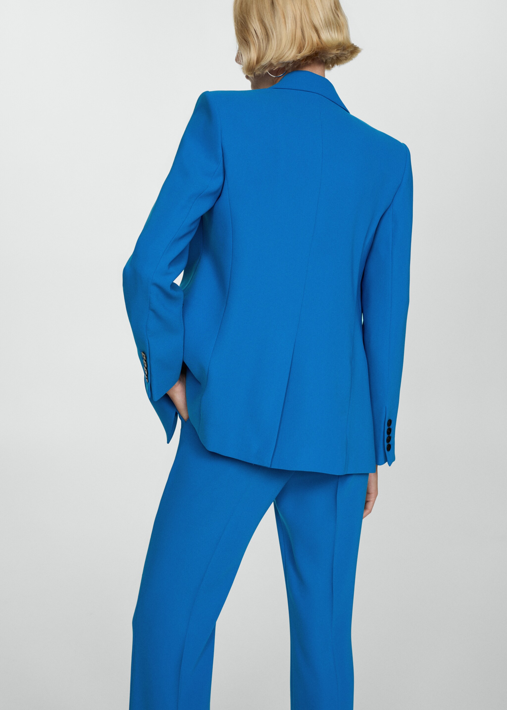 Straight-fit suit jacket - Reverse of the article, Blue. Ref: 77014769-00.