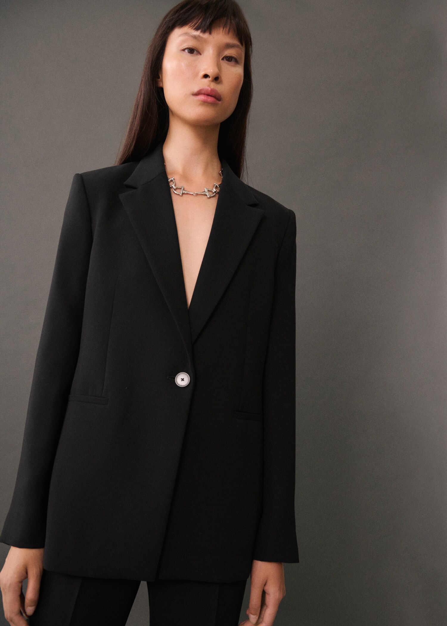 Straight-fit suit jacket - Medium plane