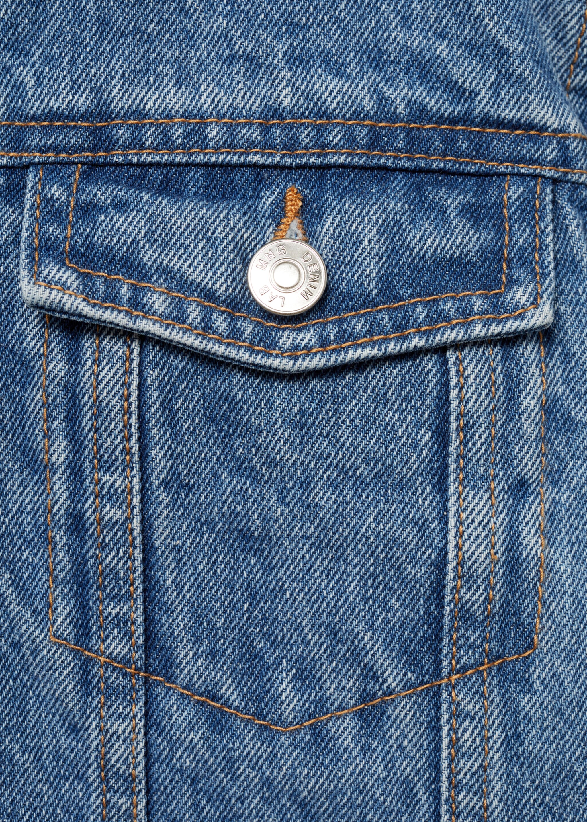 Shearling denim jacket - Details of the article 0, Medium Blue. Ref: 77014774-00.