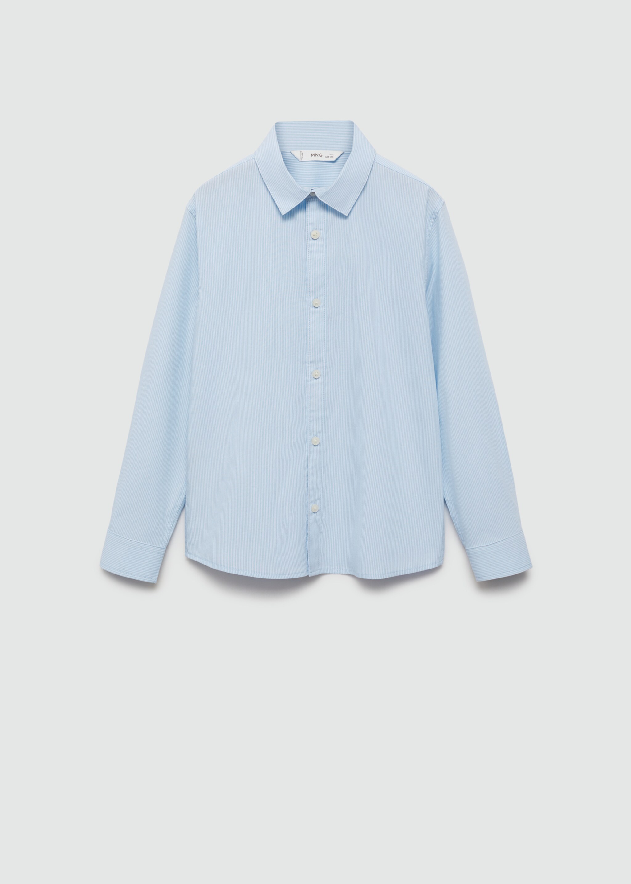 Regular-Fit-Streifenhemd aus Baumwolle - Artikel ohne Model, Himmelblau. Ref: 77014775-00.