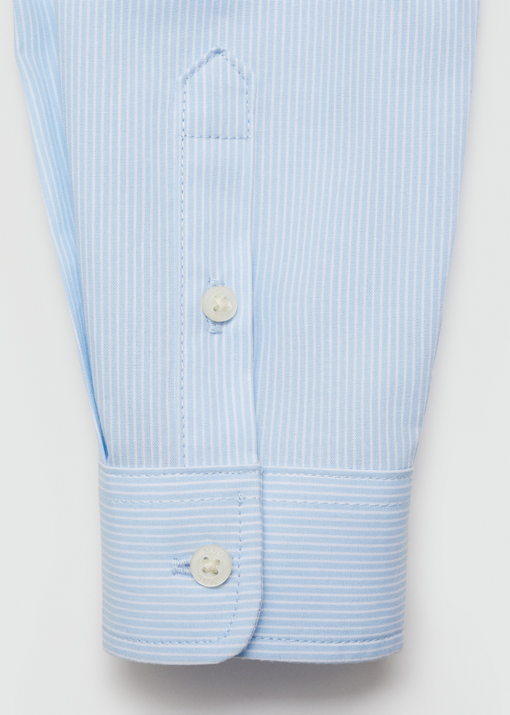 Regular-Fit-Streifenhemd aus Baumwolle - Detail des Artikels 0, Himmelblau. Ref: 77014775-00.