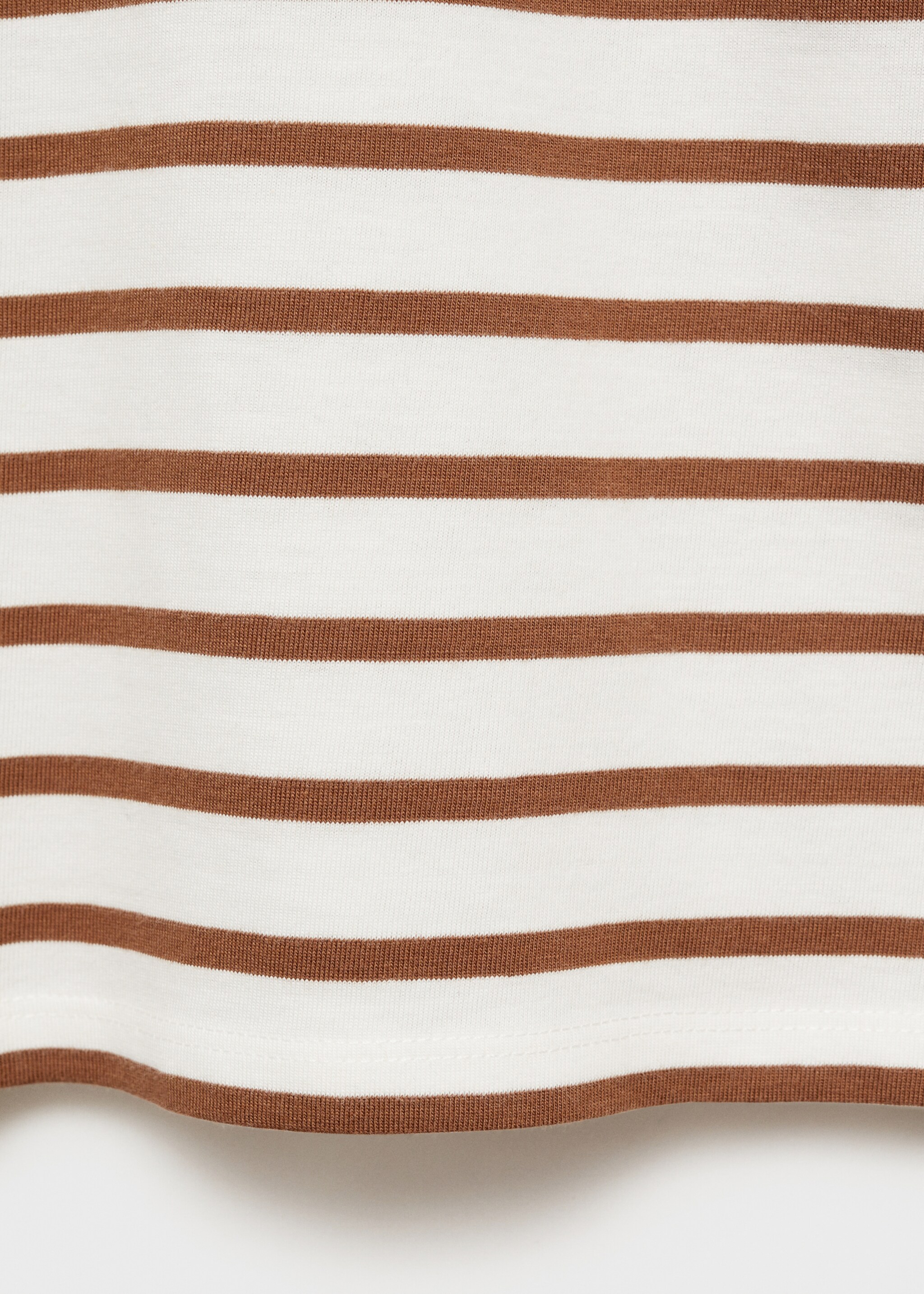 Striped long sleeves t-shirt - Details of the article 0, Caramel. Ref: 77014778-00.